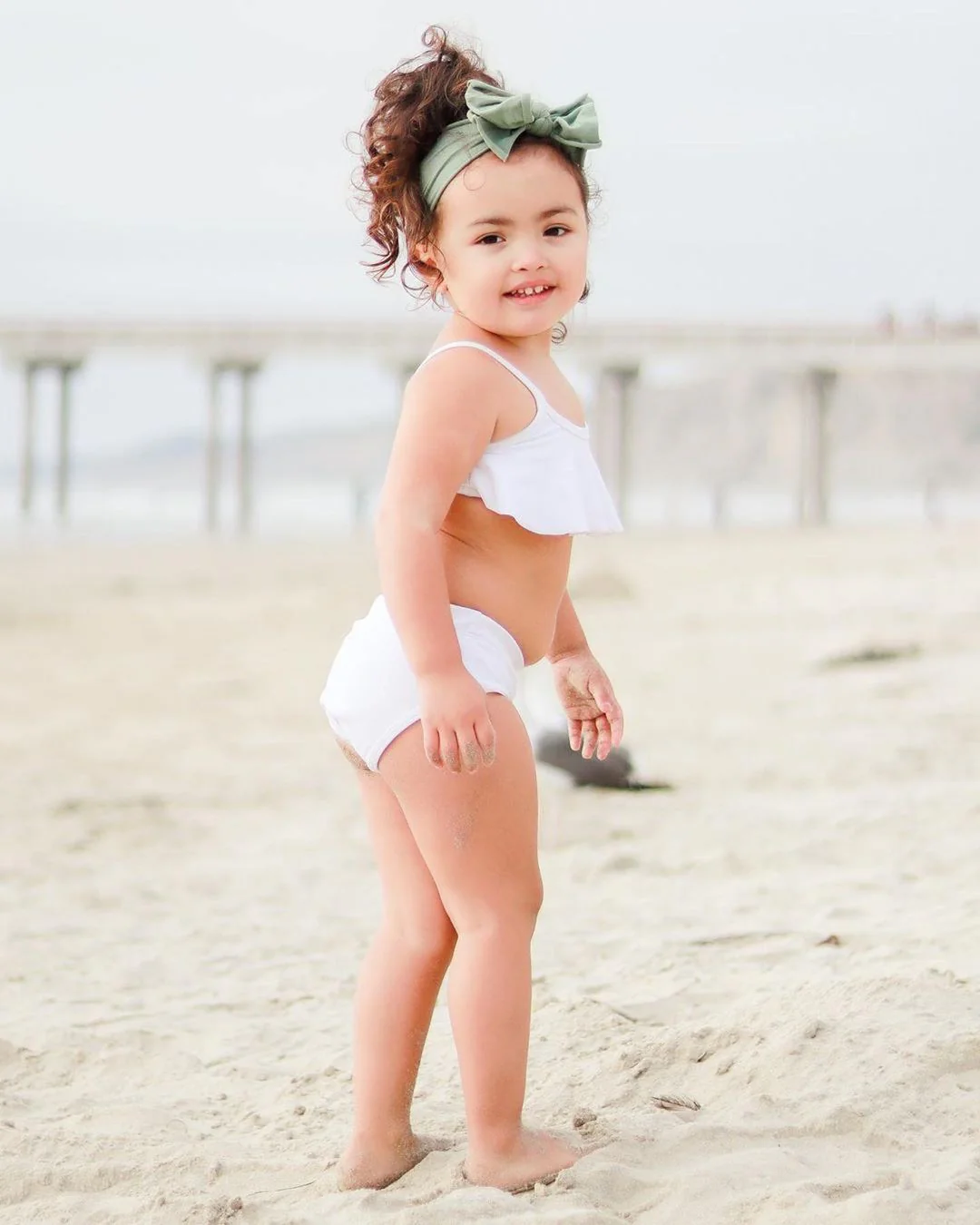 Girls UPF 50+ Lined High-Waisted Swim Briefs | Navy - Drispect