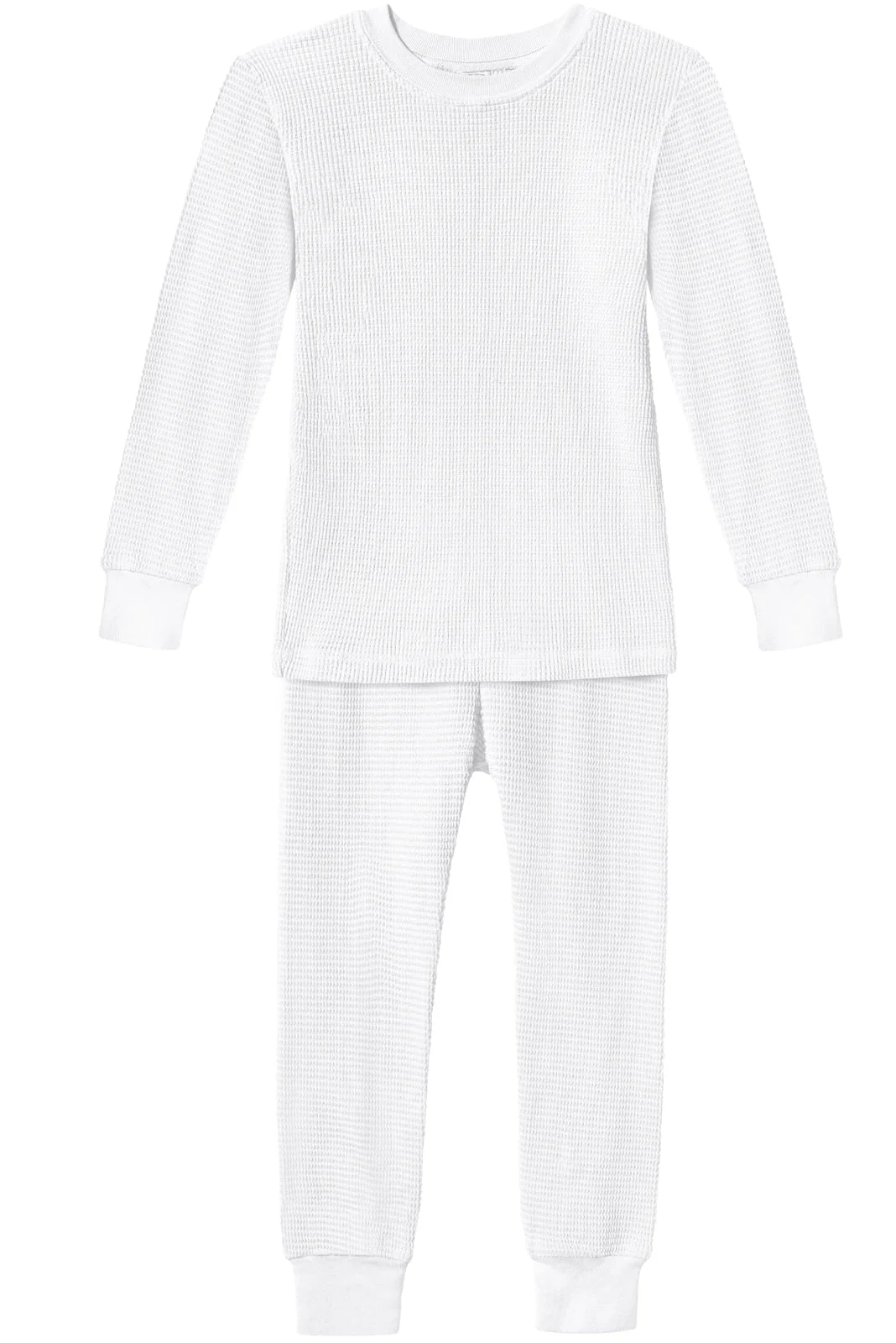 Boys and Girls 100% Cotton Soft & Warm Heavier Thermal Long John Set | White - Drispect