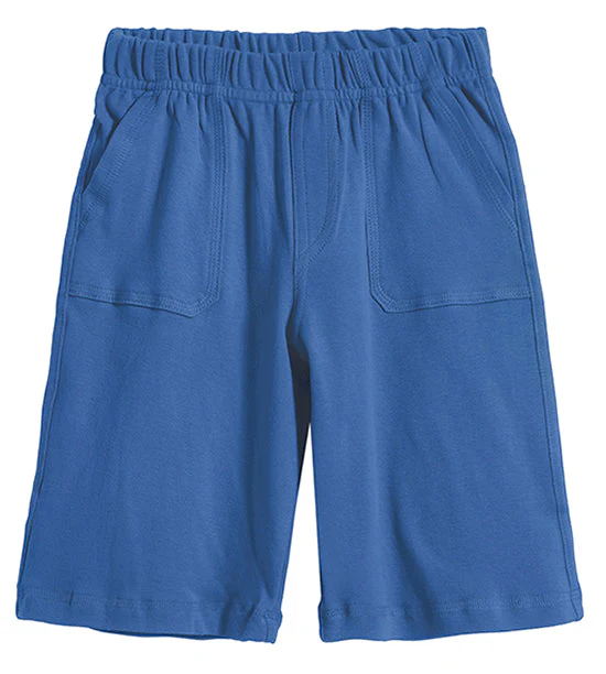 Boys Soft Cotton UPF 50+ 3 -Pocket Jersey Shorts | Smurf Blue - Drispect