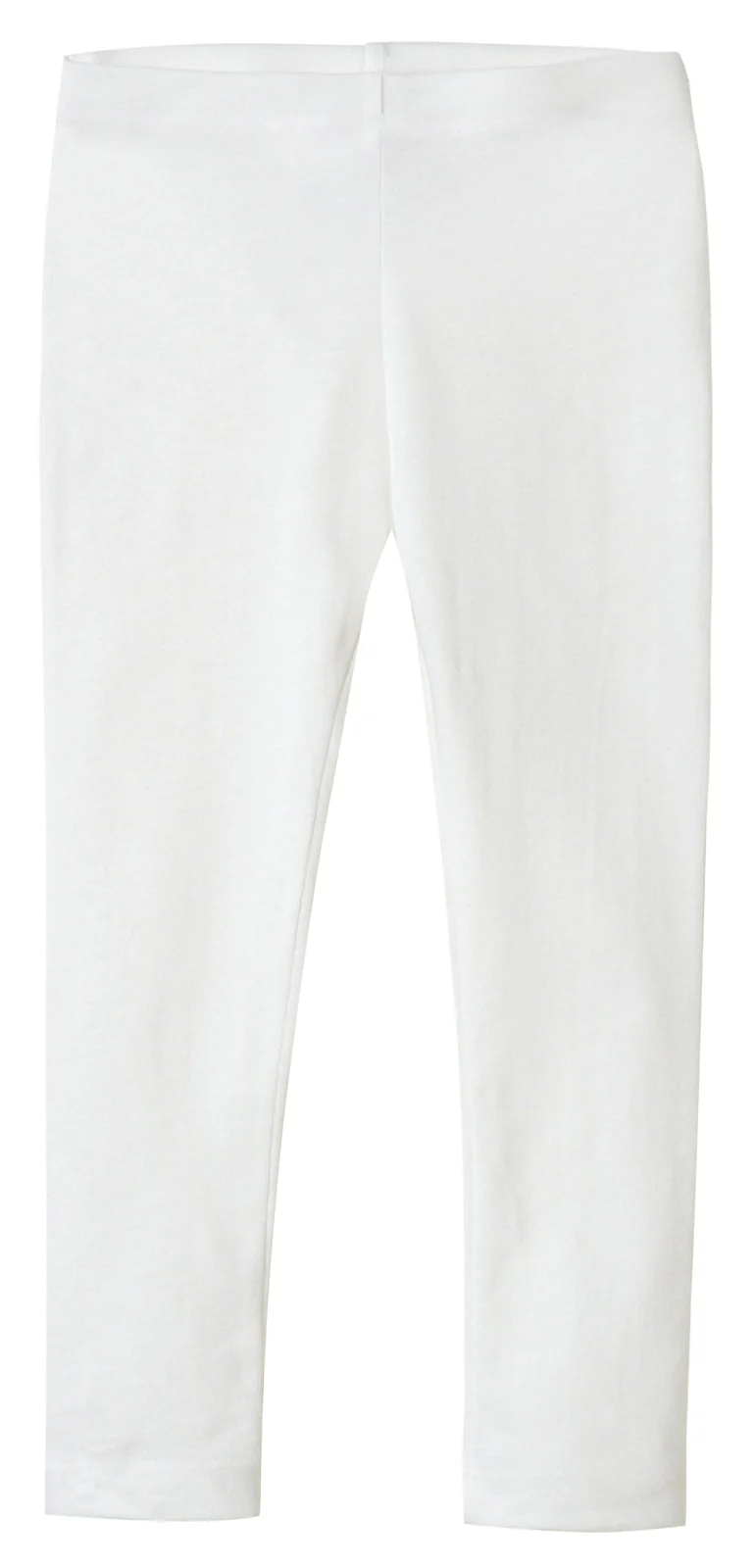 Girls Soft 100% Cotton Solid Colored Leggings | White - Drispect