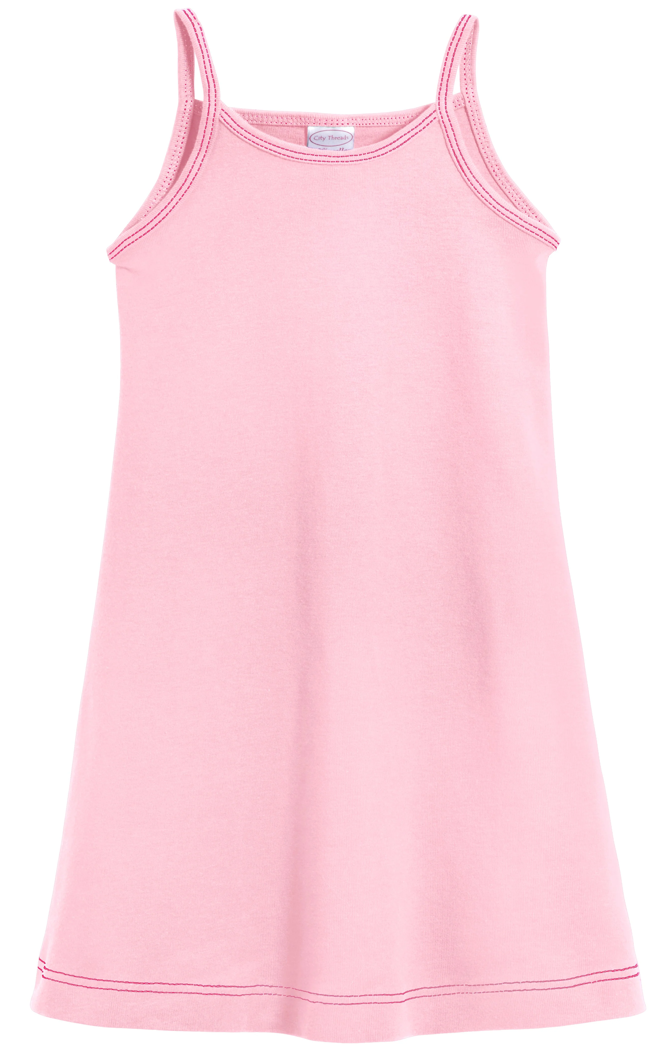 Girls Soft Cotton Camisole Dress  | Pink - Drispect