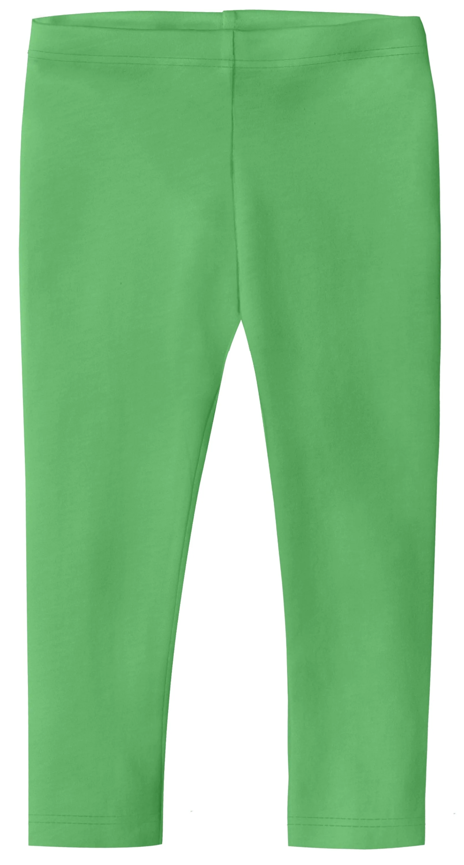 Girls Soft 100% Cotton Capri Leggings | Elf Green - Drispect