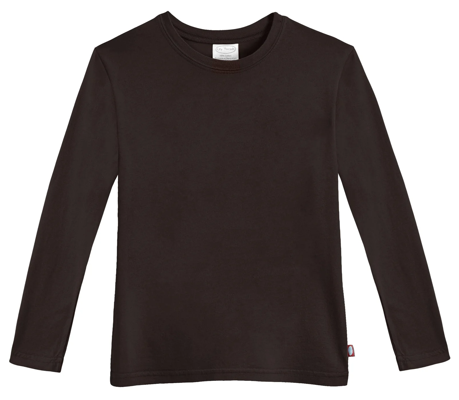 Boys Soft Cotton Jersey Long Sleeve Tee | Chocolate - Drispect