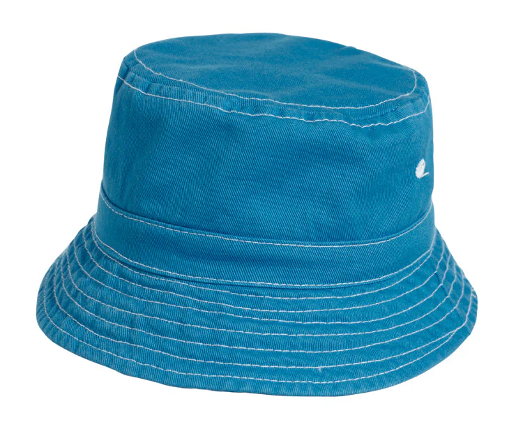 Boys and Girls 100% Cotton Twill UPF 50+ Wharf Hat | Sea Blue (Dyed & Finished in USA*) - Drispect