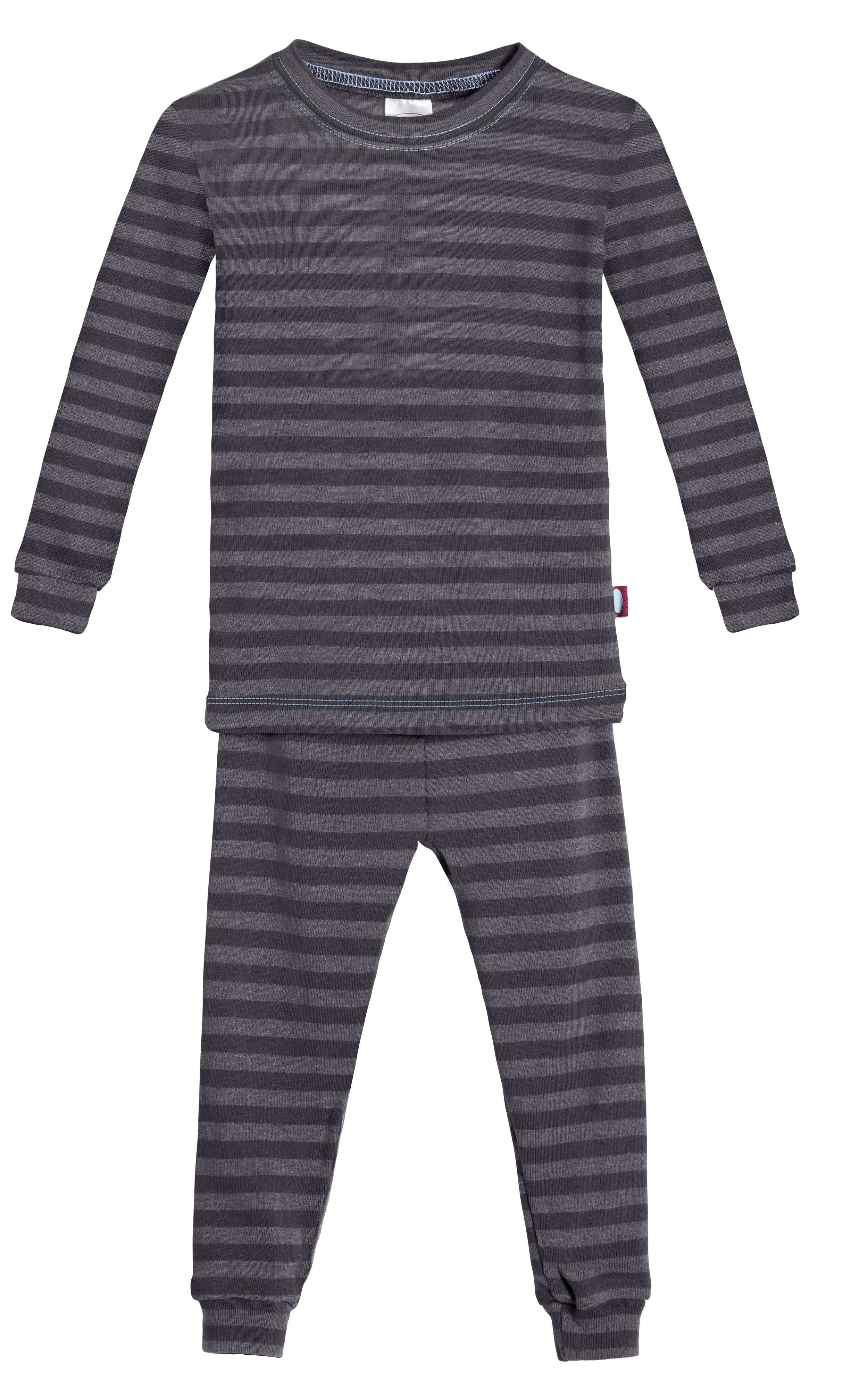 Boys and Girls Striped Pajama Set | Charcoal Gray - Drispect