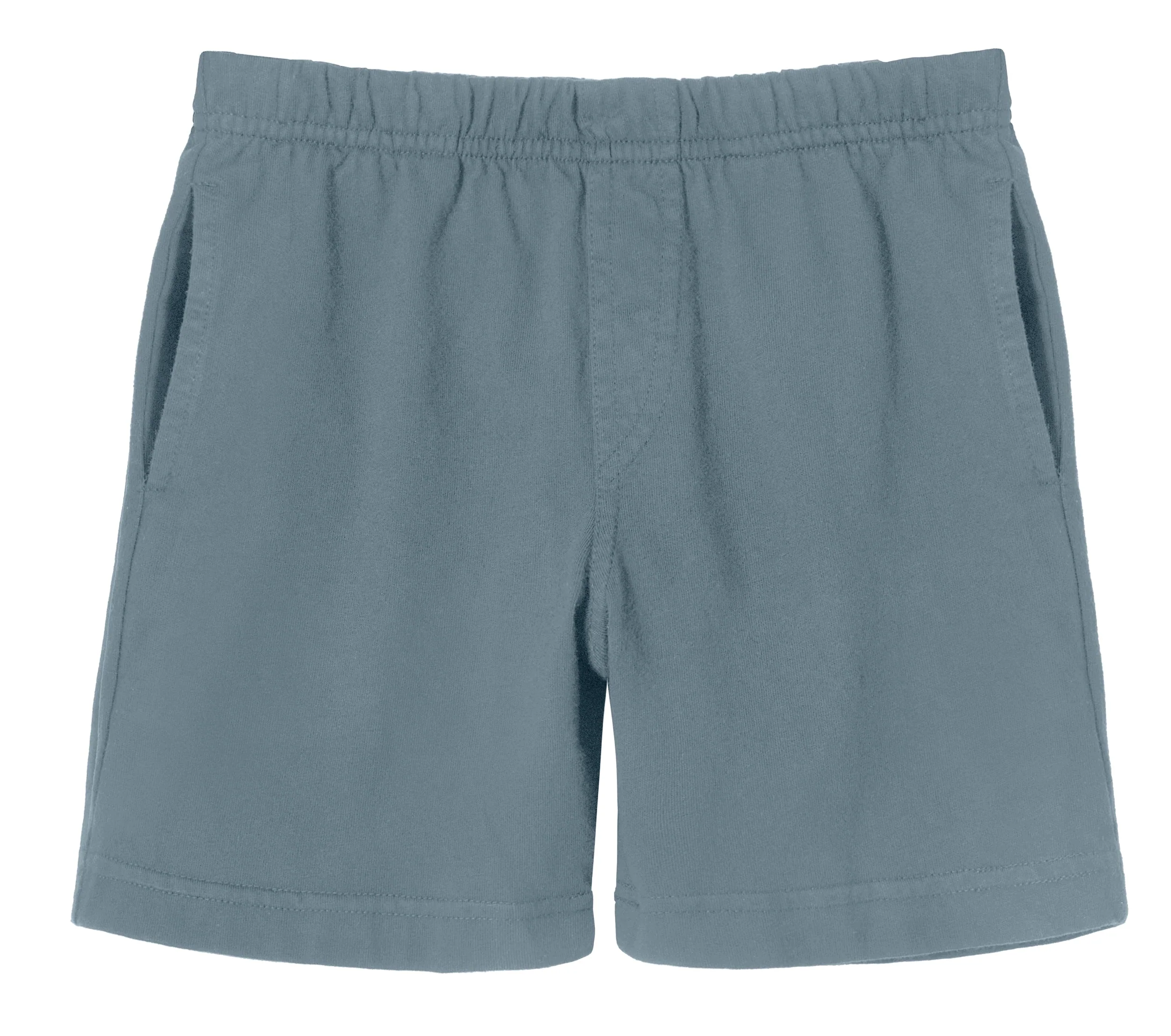 Boys Soft Cotton UPF 50+ Above-Knee Side Pocket Shorts | Concrete - Drispect