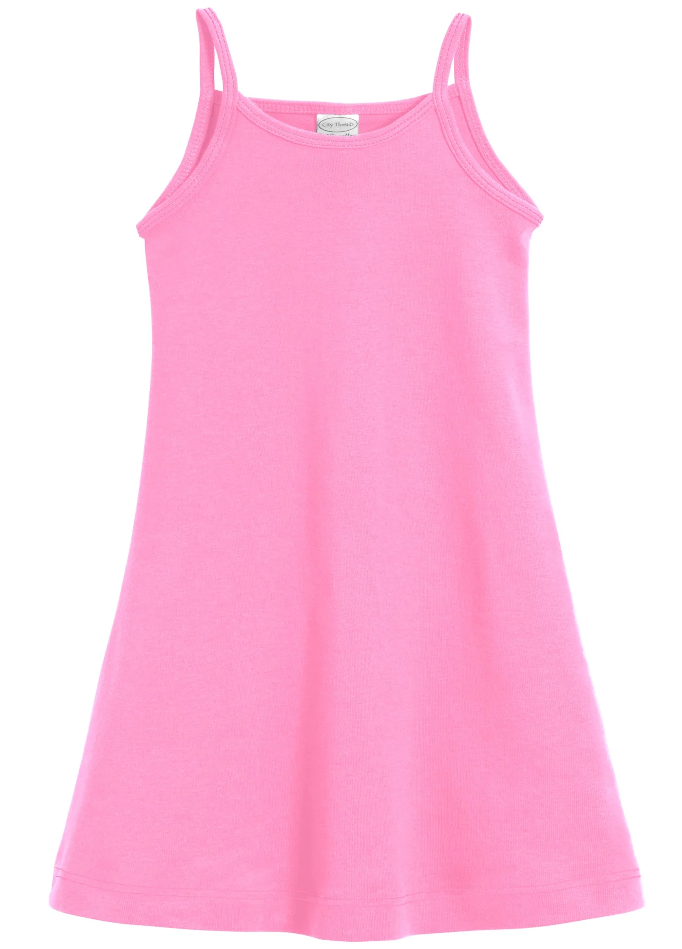 Girls Soft Cotton Camisole Dress  | Bubblegum - Drispect