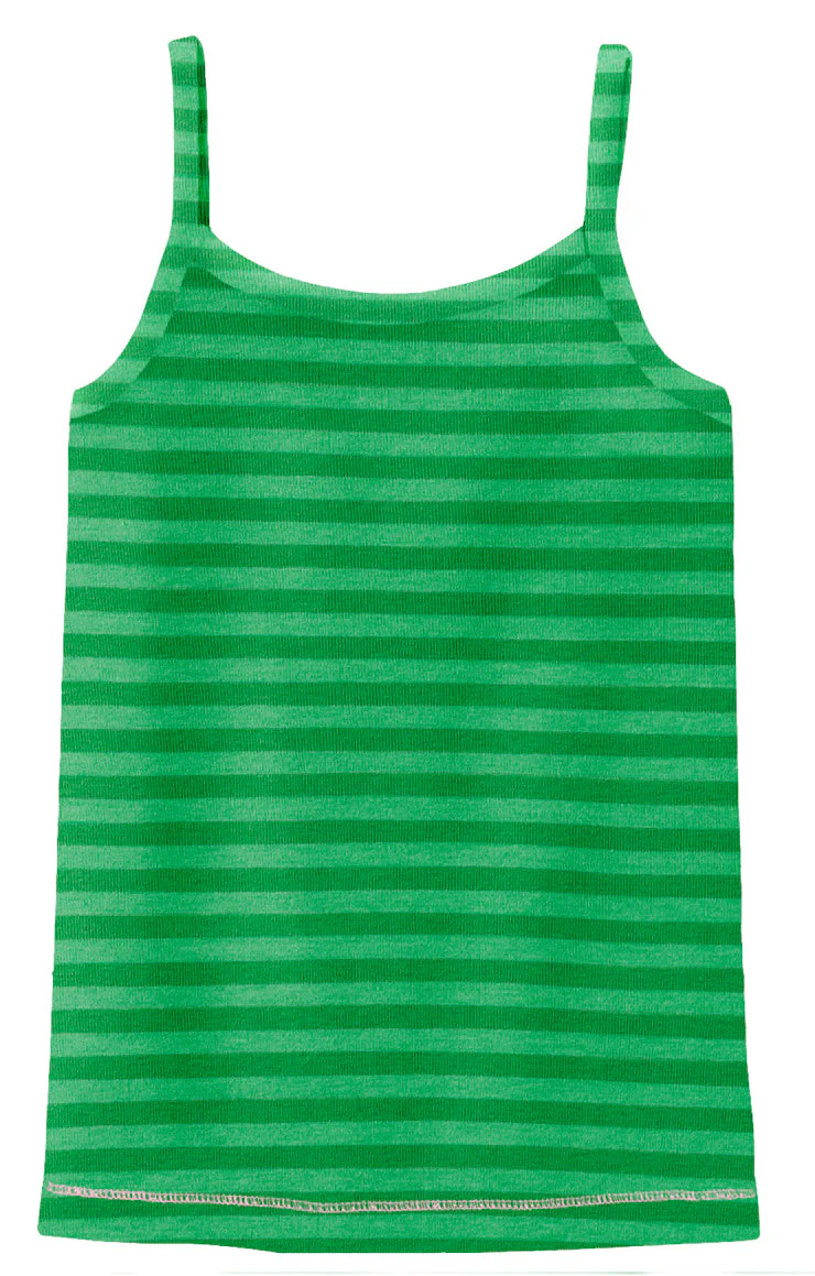 Girls Camisole - Stripes | Elf Green - Drispect
