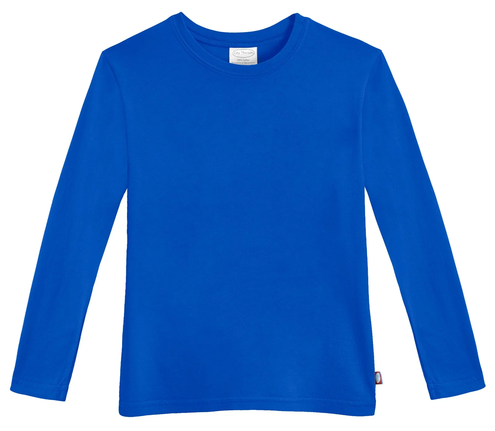 Boys Soft Cotton Jersey Long Sleeve Tee | Crayon Blue - Drispect