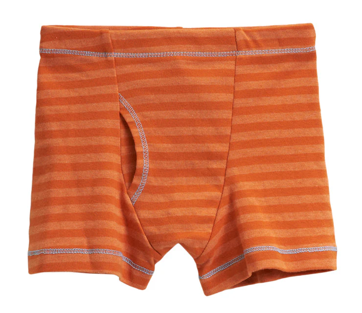 Boys Soft Stripe Boxer Brief | Orange - Drispect