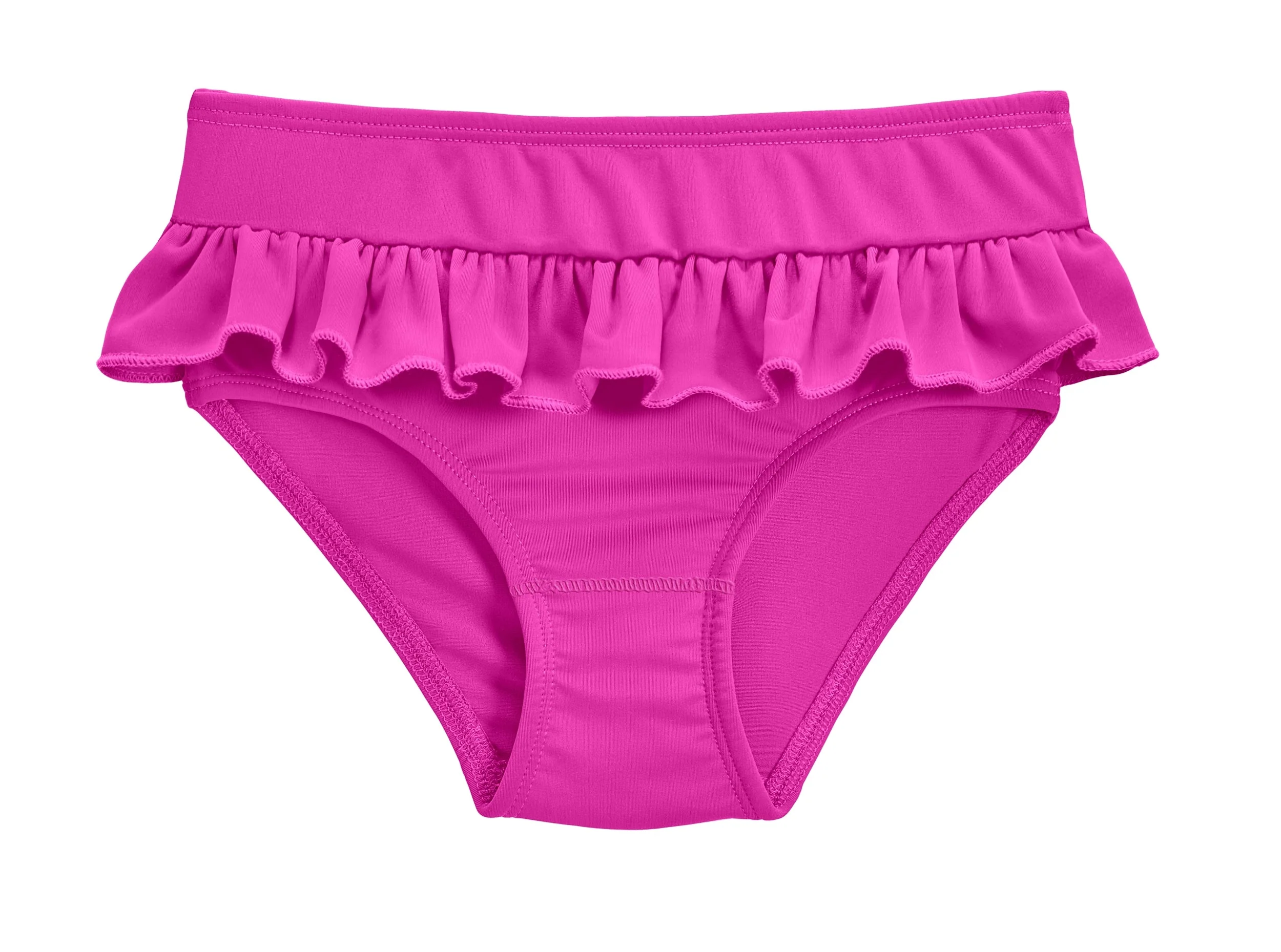 Girls UPF 50+ Ruffle Swim Briefs | Hot Pink - Drispect