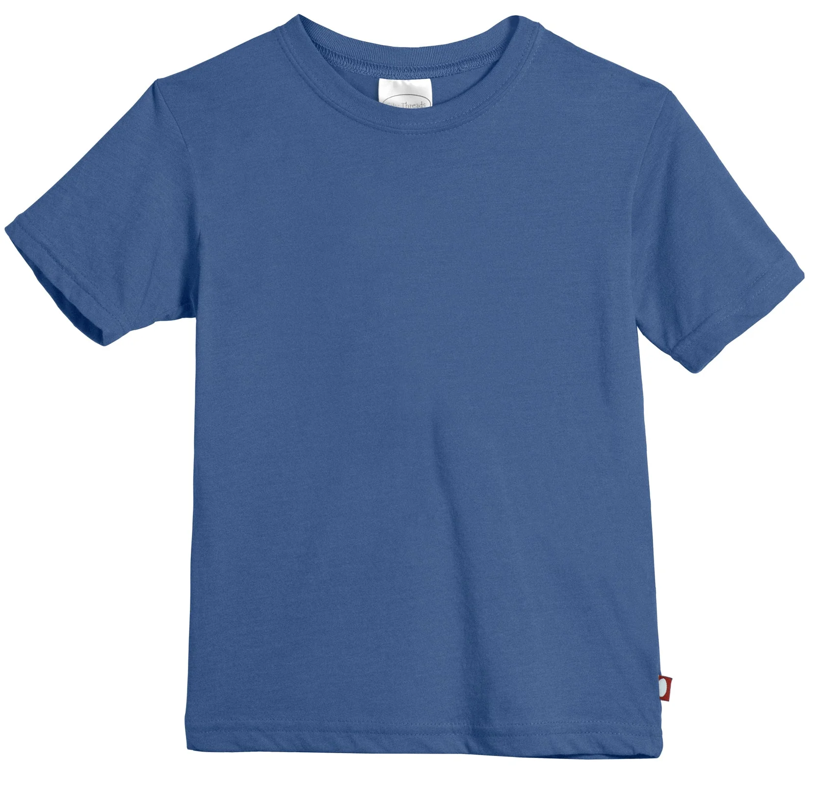 Boys Soft Organic Cotton Jersey Short Sleeve Crew Tee | Smurf - Drispect