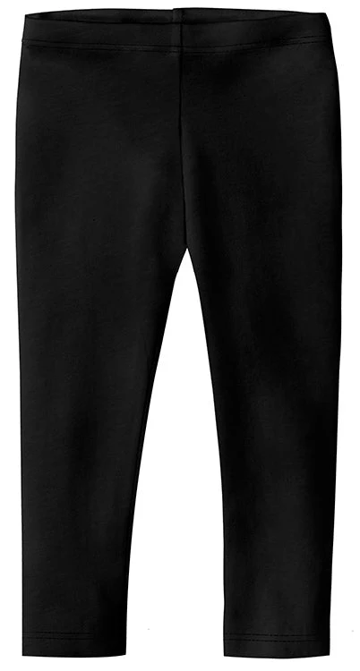 Girls Soft 100% Cotton Capri Leggings | Black - Drispect