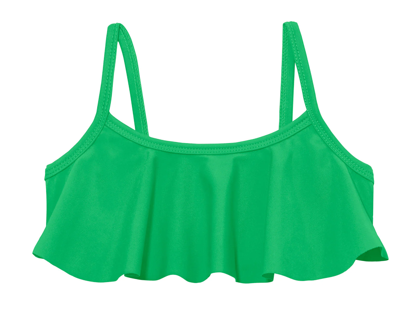 Girls UPF 50+ Flounce Bikini Top | Elf Green - Drispect