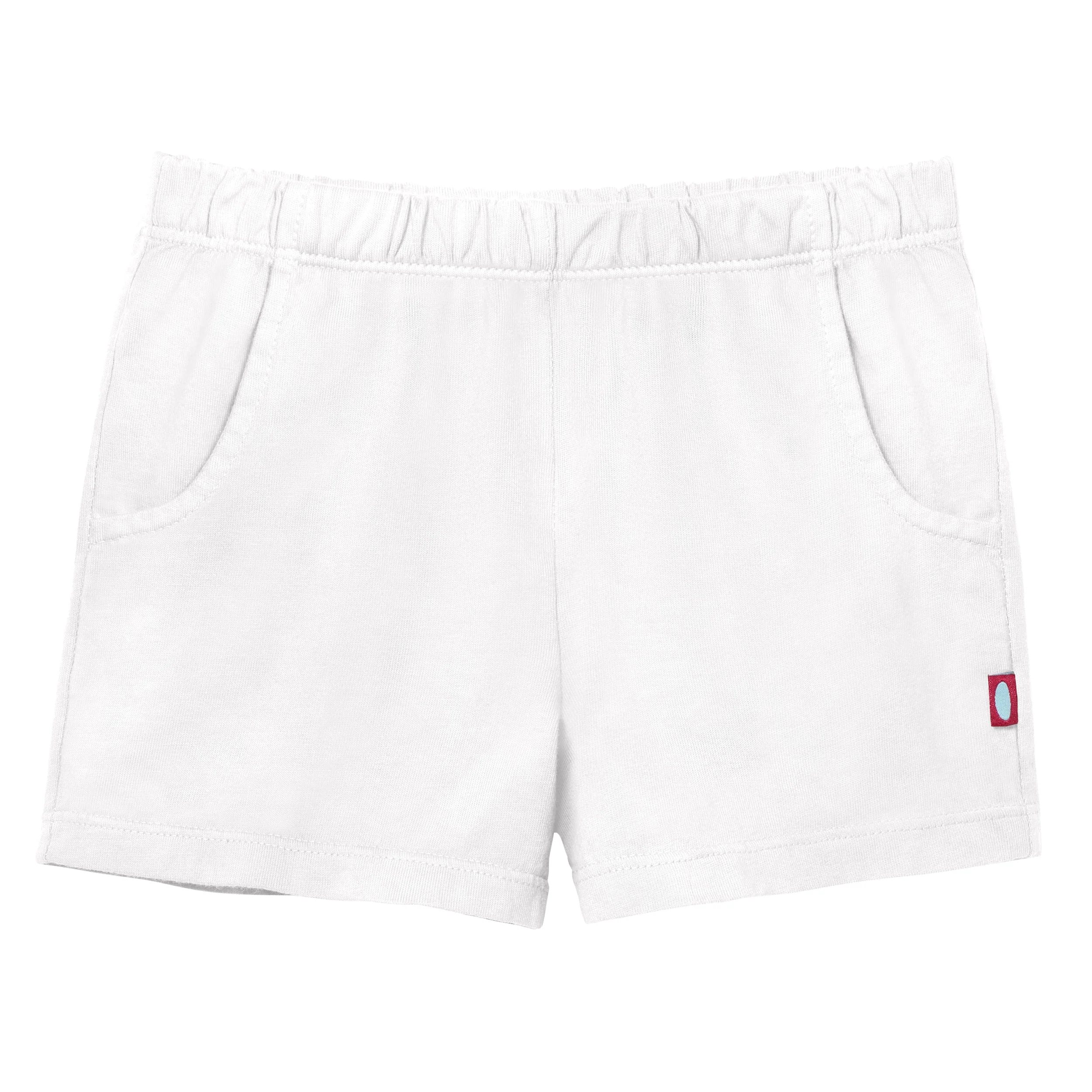 Girls Soft Cotton UPF 50+ Jersey Pocket Shorts | White - Drispect