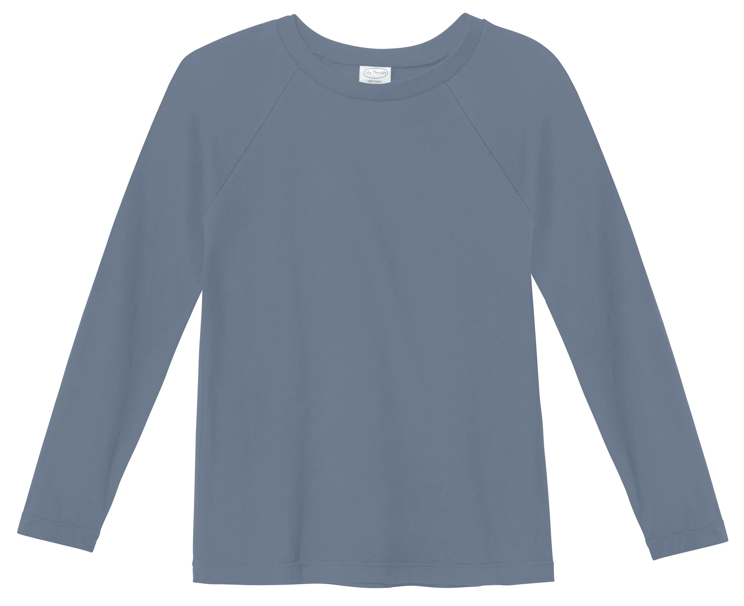 Boys Super-Soft 100% Organic Cotton Raglan Long Sleeve Tee | Concrete - Drispect