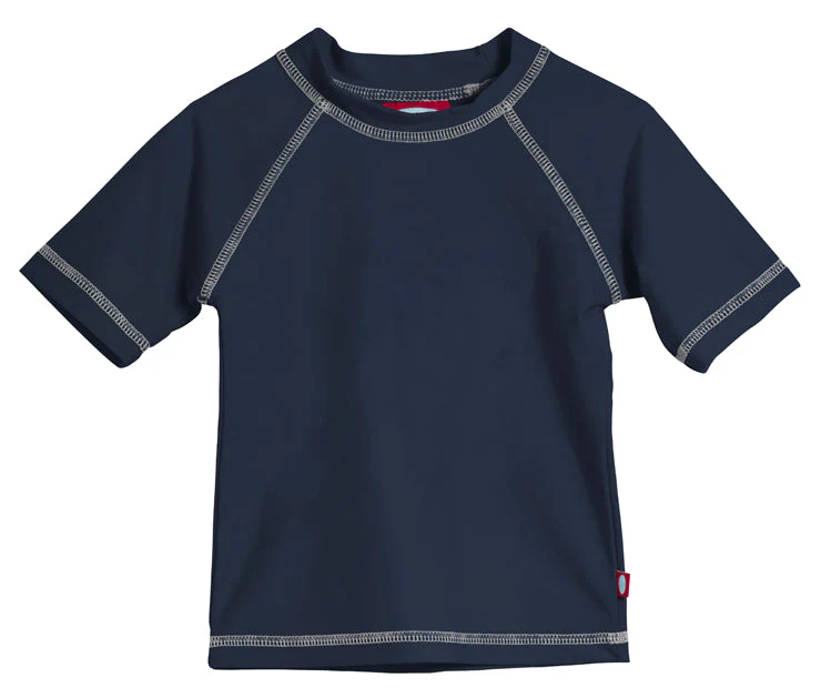 Boys UPF 50+ Short Sleeve Rashguard | Navy Blue - Drispect