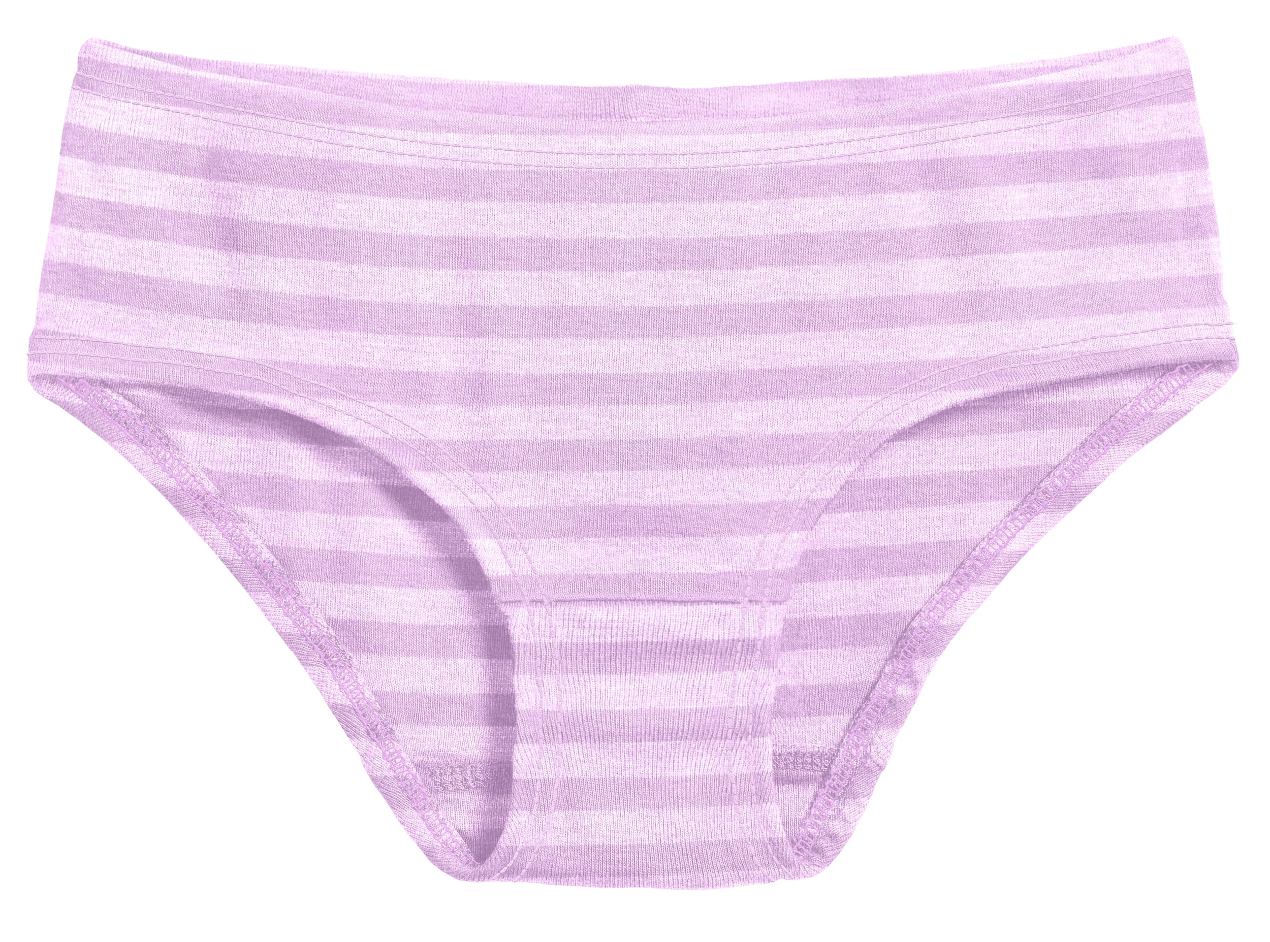 Girls Soft Stripe Brief | Lavender - Drispect