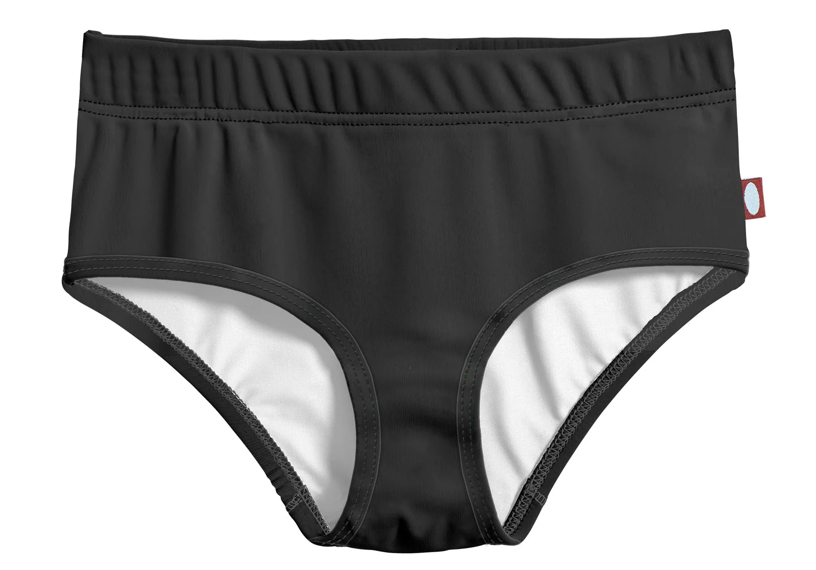 Girls UPF 50+ Lined High-Waisted Swim Briefs | Black - Drispect
