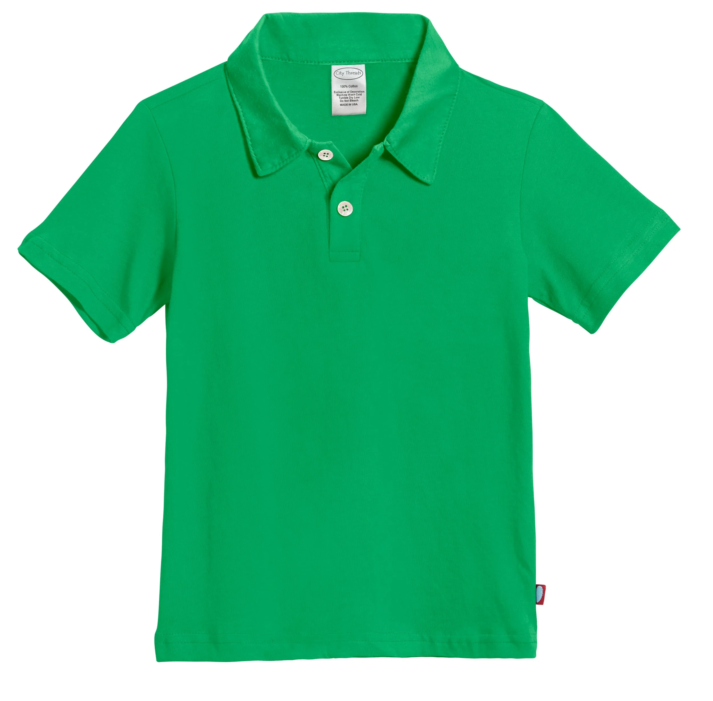 Boys Soft Cotton Jersey 2-Button Short Sleeve Polo Shirt | Elf - Drispect