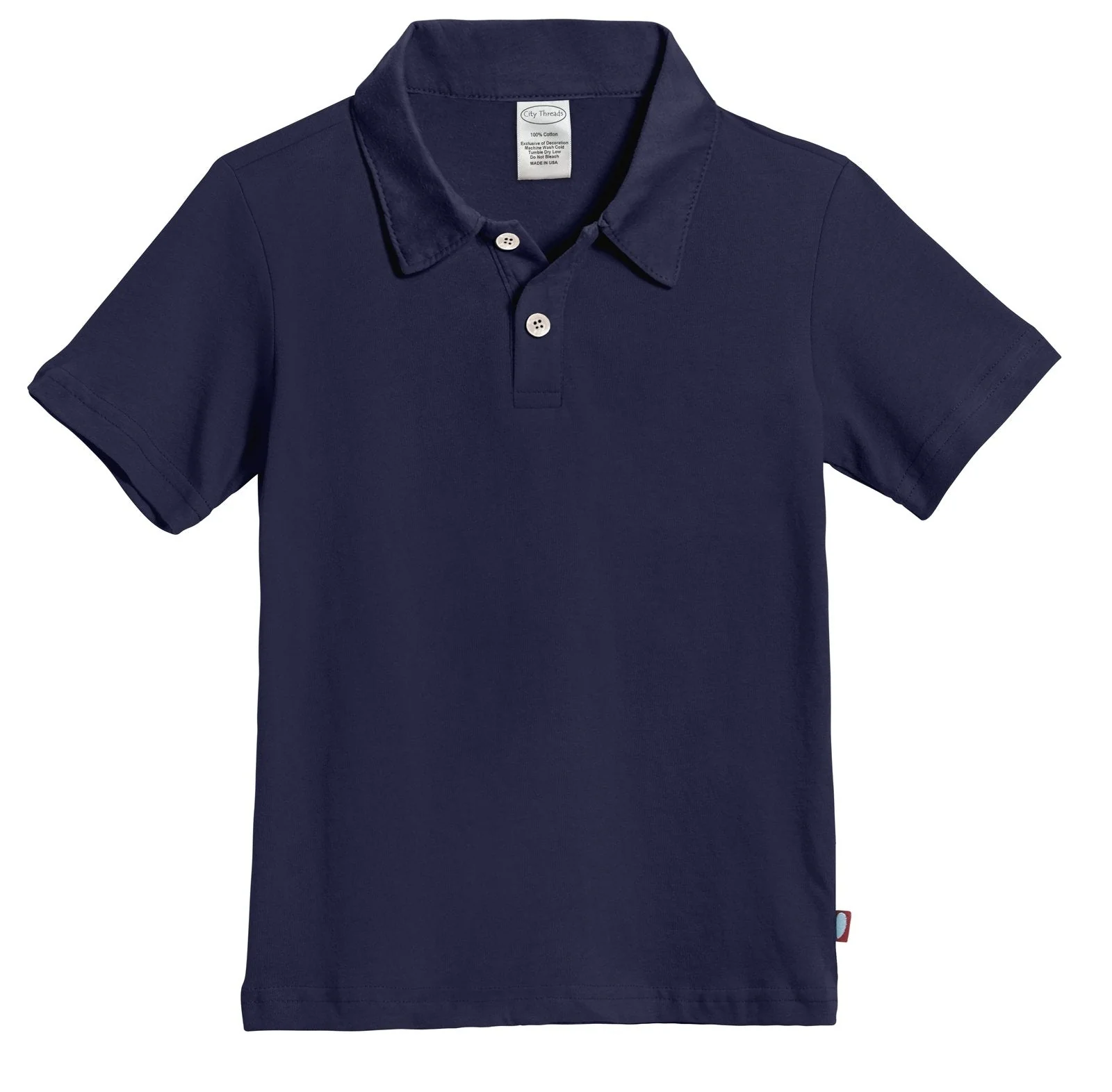 Boys Soft Cotton Jersey 2-Button Short Sleeve Polo Shirt | Dark Navy - Drispect