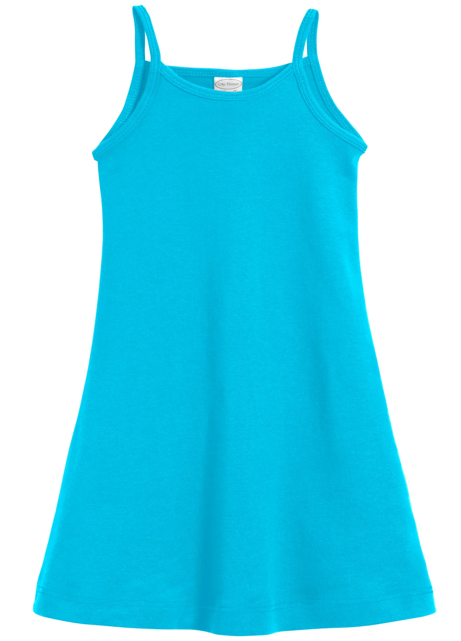 Girls Soft Cotton Camisole Dress  | Turquoise - Drispect