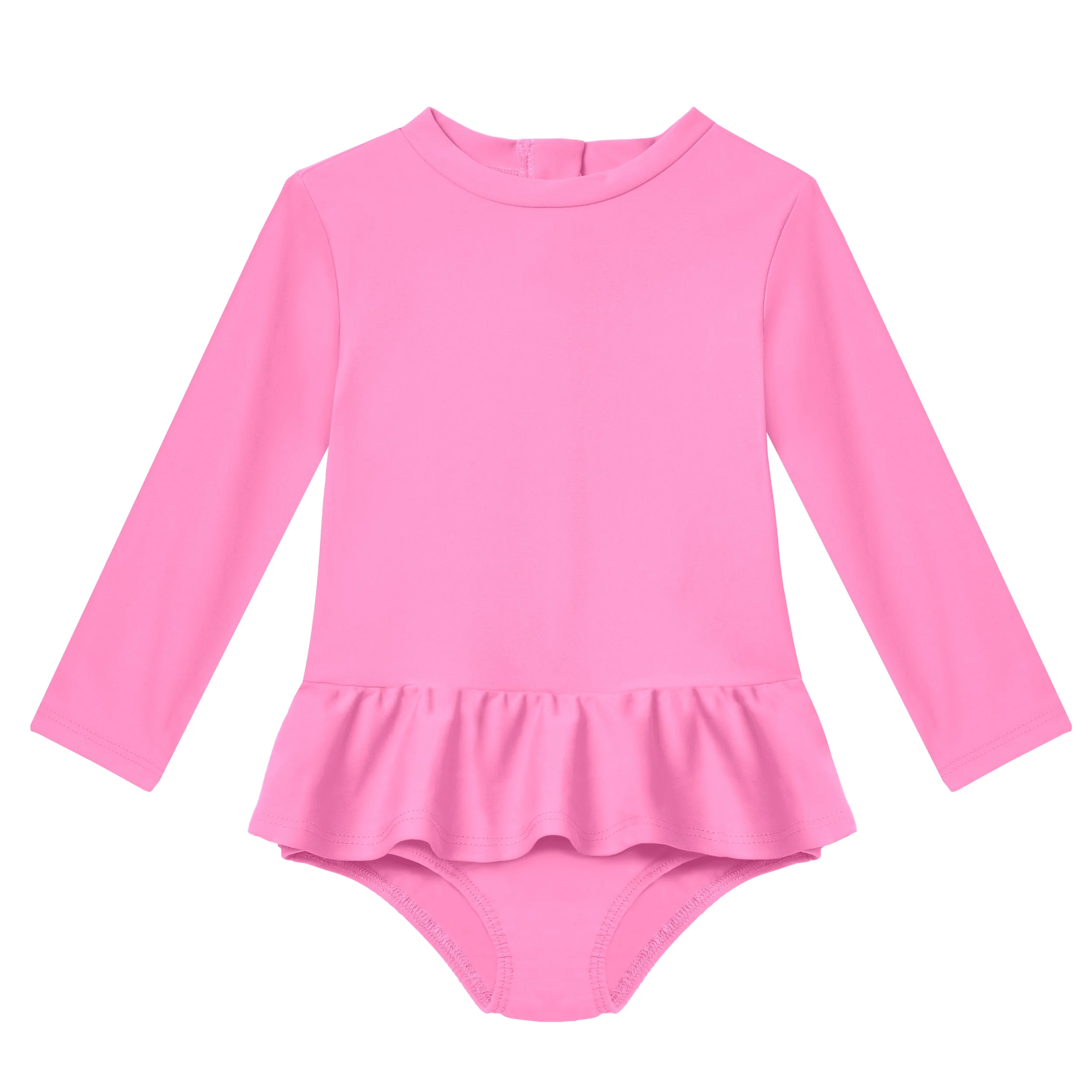 Infant and Toddler Girls UPF 50+ Skirted One-Piece Swimsuit | Medium Pink - Drispect