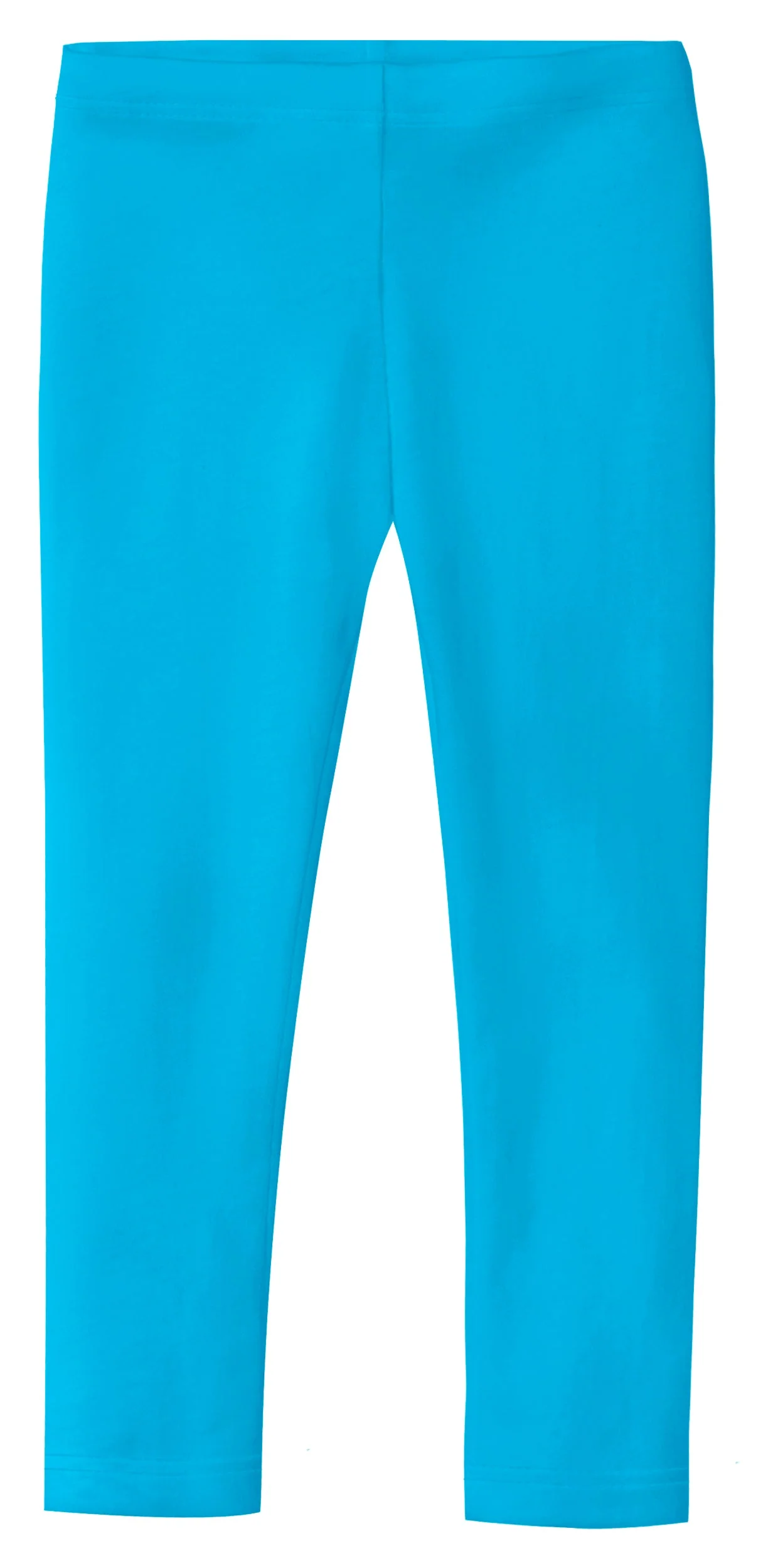 Girls Soft 100% Cotton Solid Colored Leggings | Turquoise - Drispect