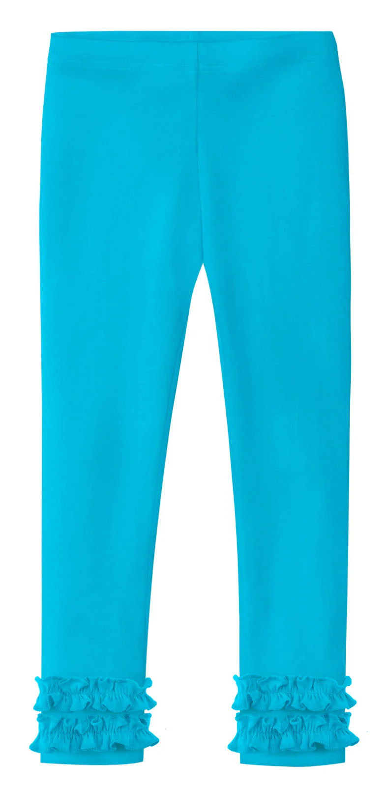 Girls Soft Cotton Ruffle Leggings | Turquoise - Drispect