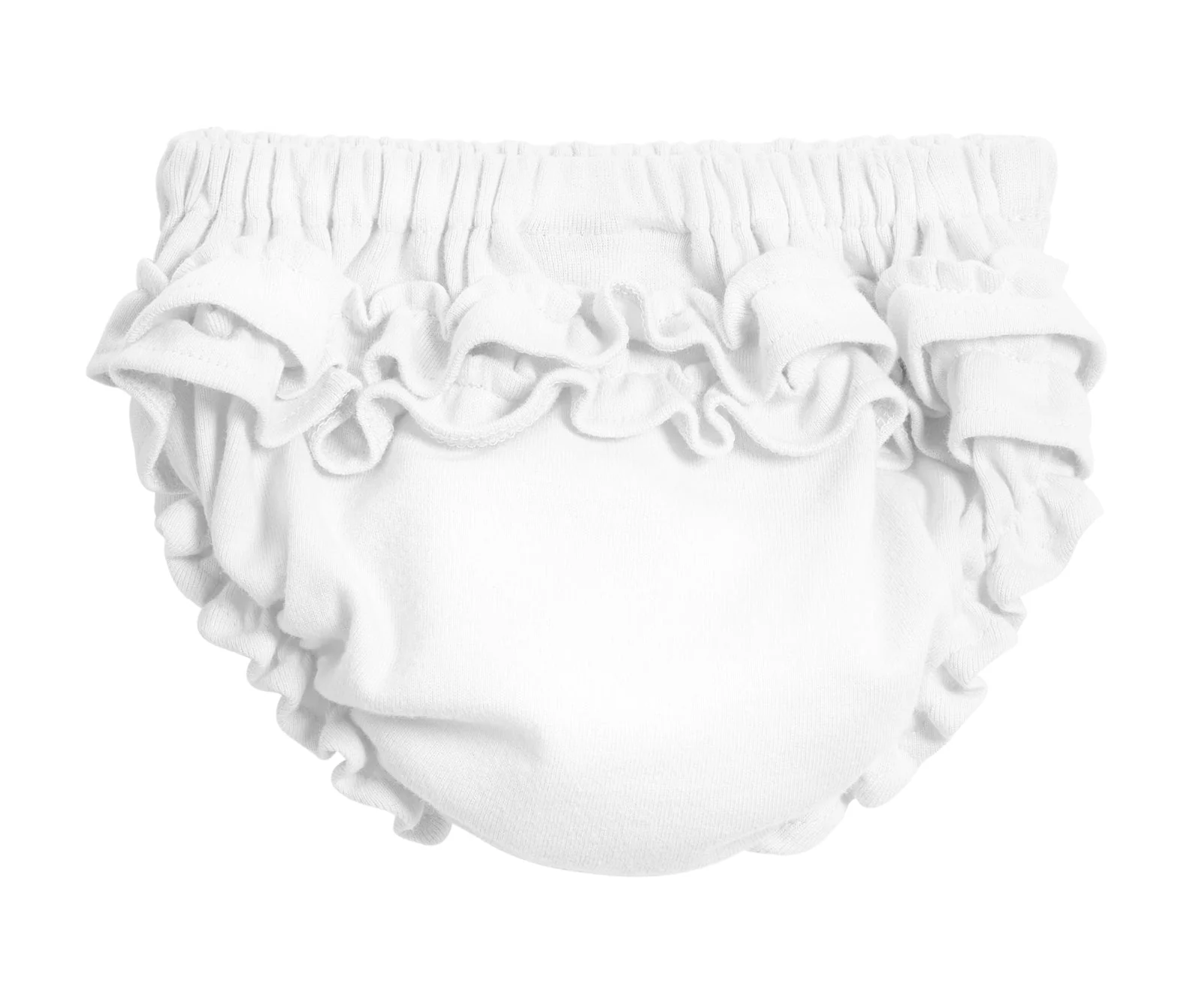Girls Soft Cotton Ruffle Diaper Cover | White - Drispect