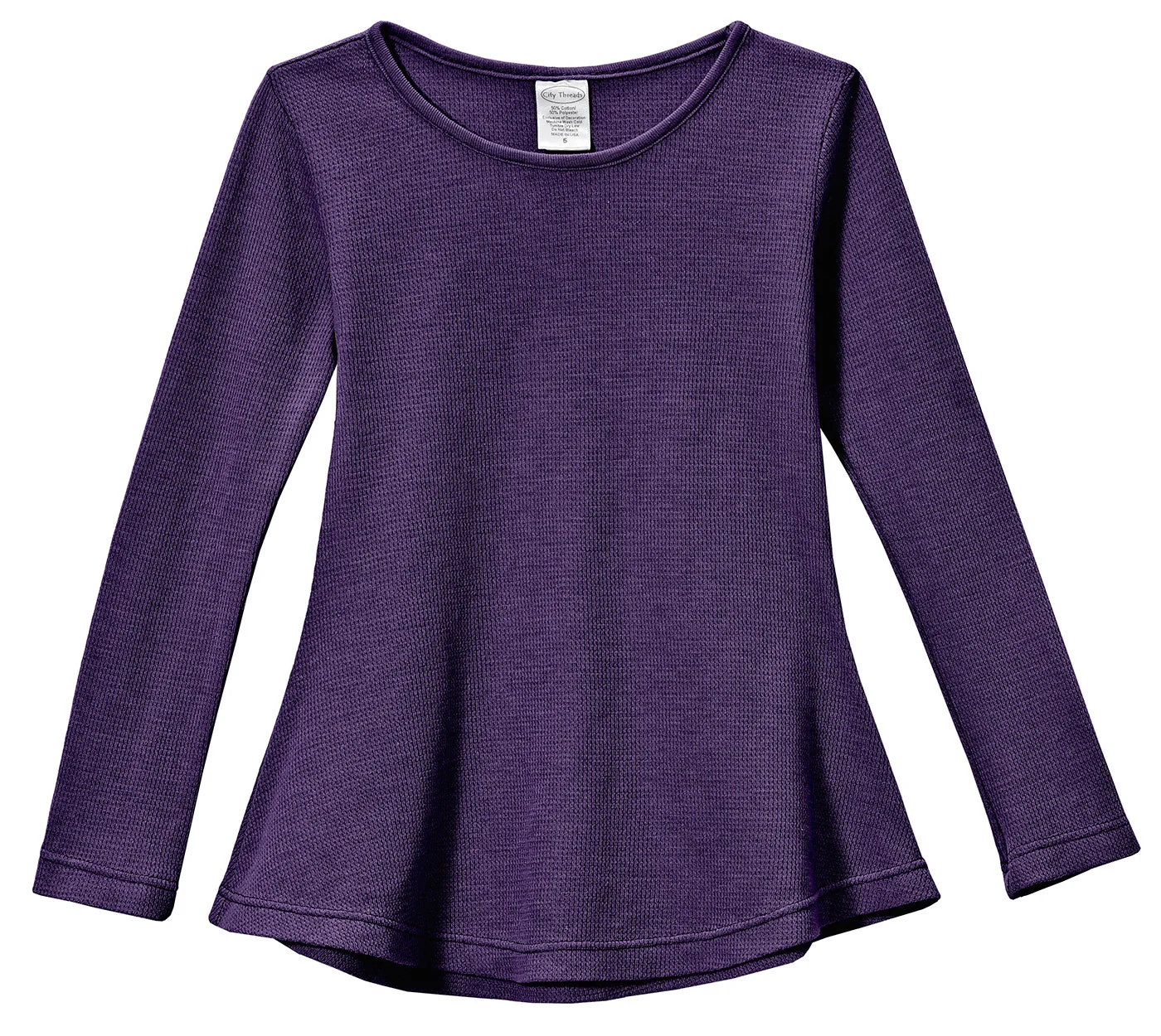 Girls Soft & Cozy Thermal Long Sleeve Tunic | Purple - Drispect