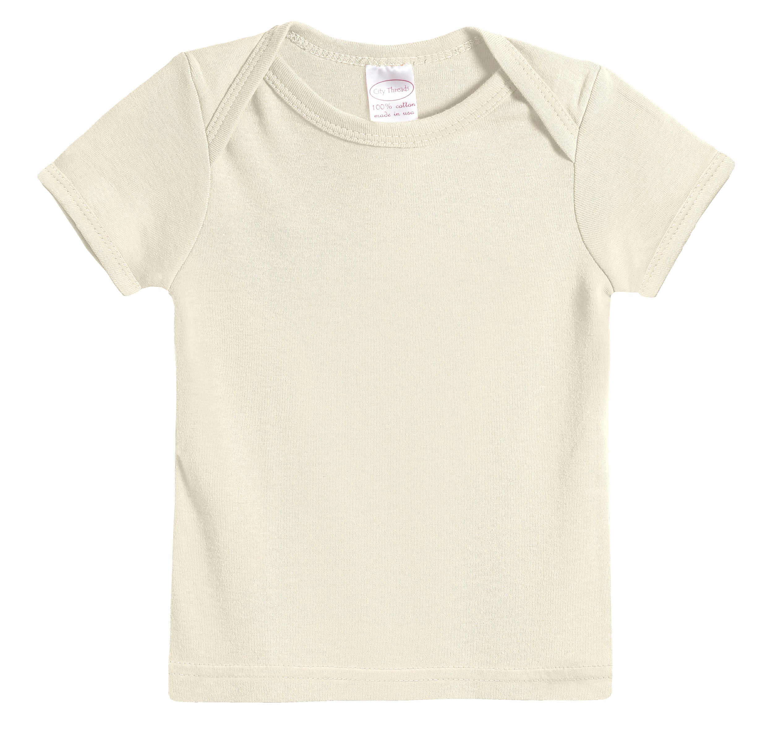 Super-Soft Organic Cotton Baby Rib Short Sleeve Lap Tee| Oatmeal - Drispect