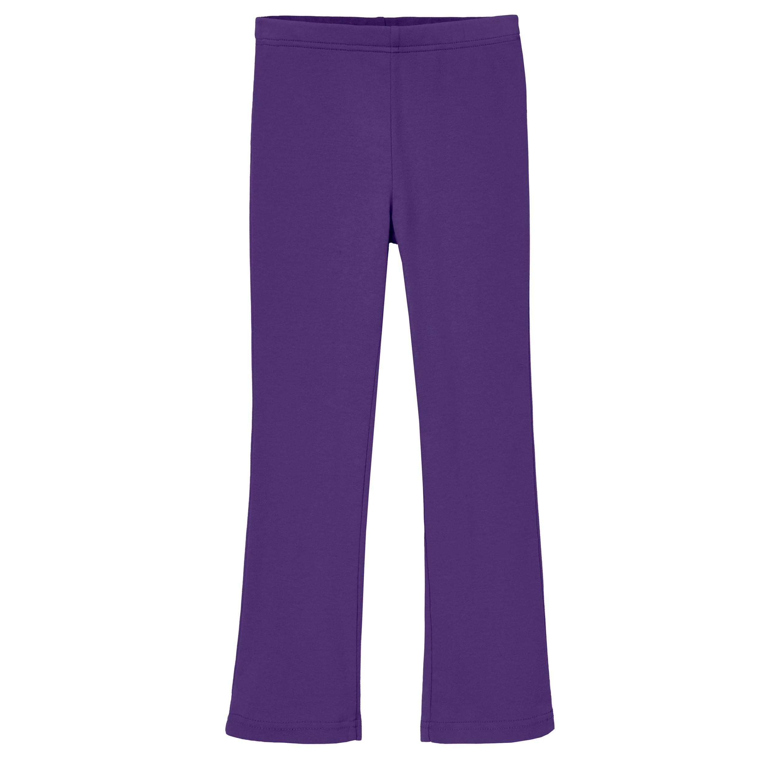 Girls Soft 100% Cotton Flare Boot-Cut Leggings | Purple - Drispect