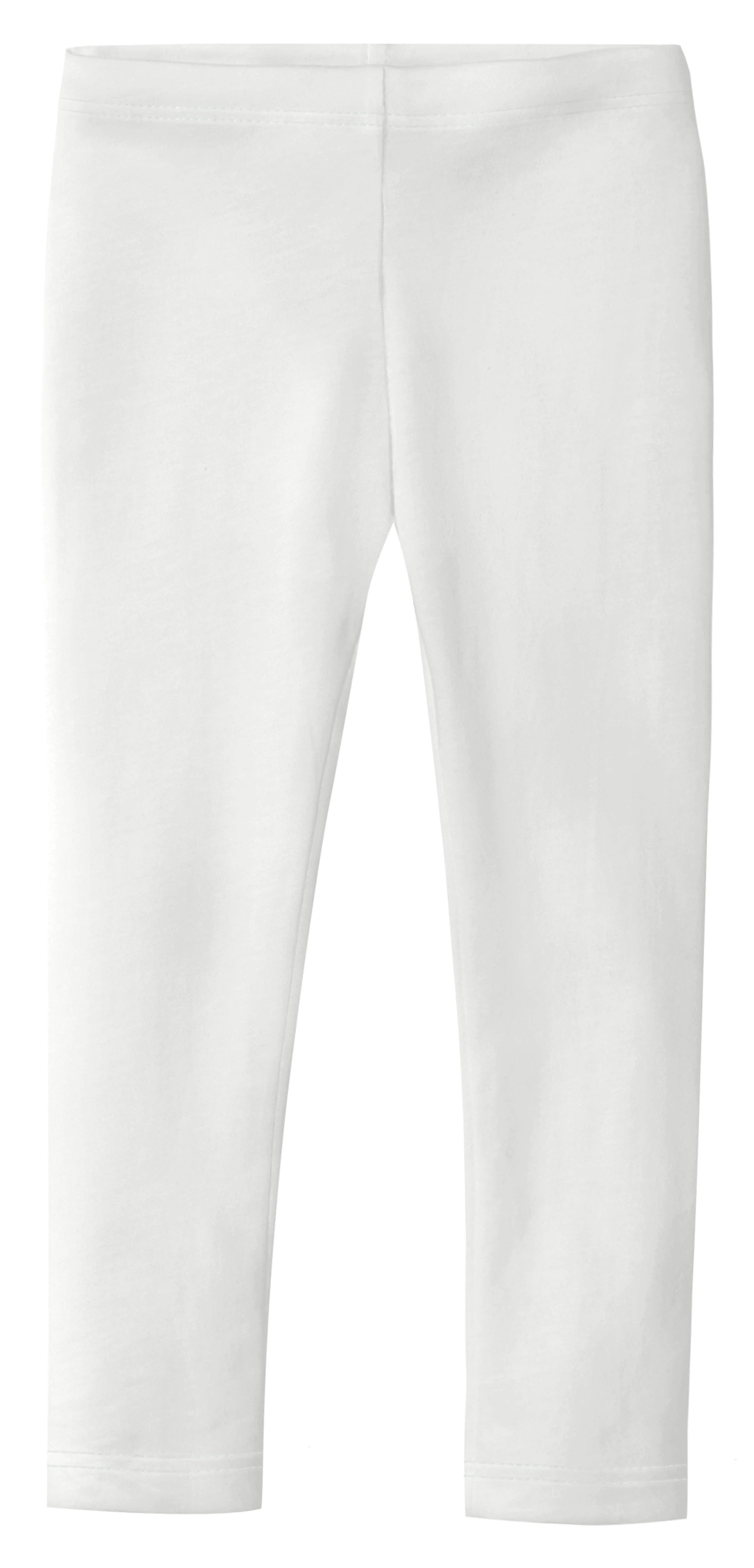 Girls Soft Organic Cotton Leggings | White - Drispect