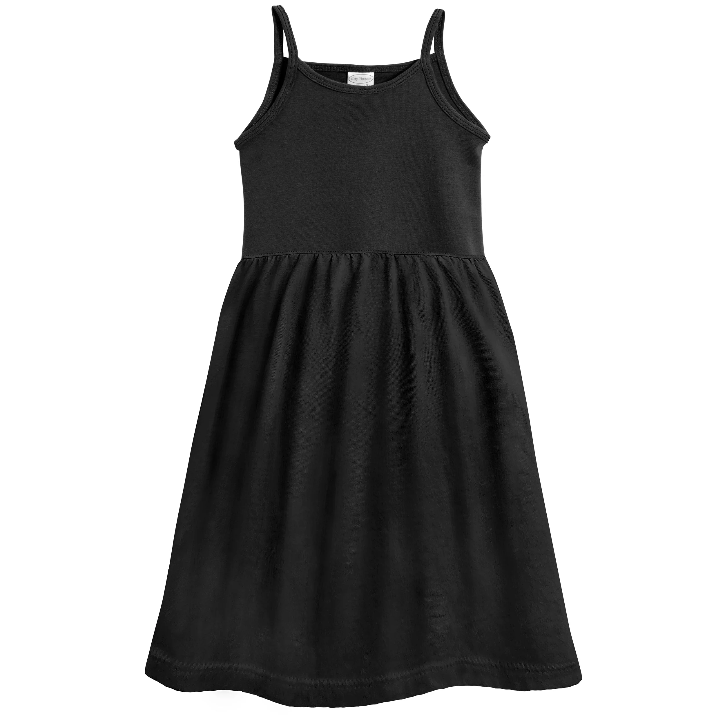 Soft Organic Cotton Empire Camisole Sundress | Black - Drispect
