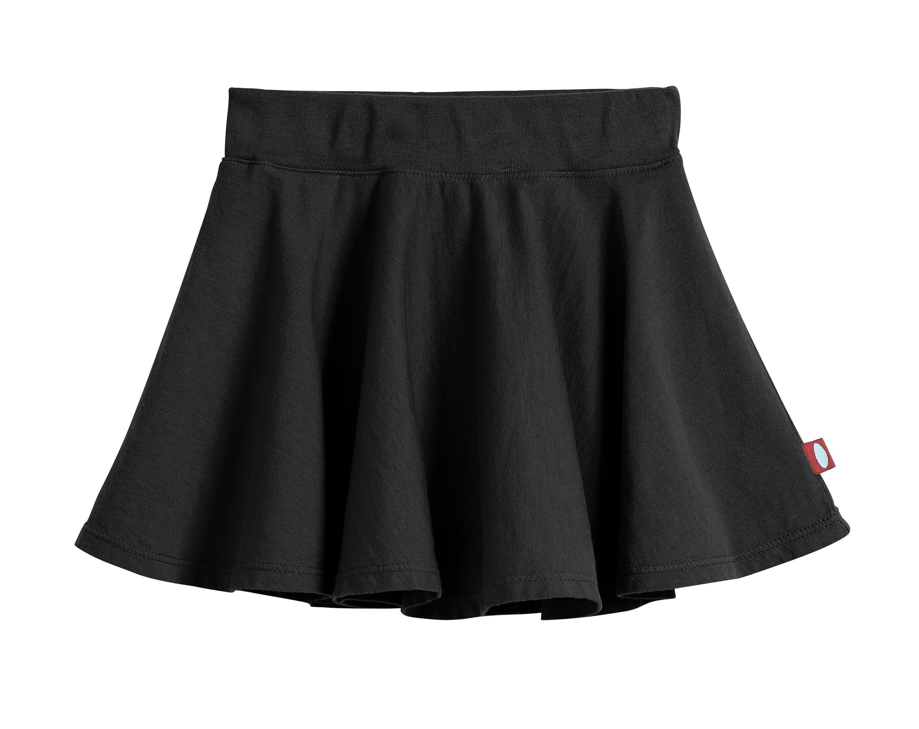 Girls Soft Cotton Jersey Twirly Skirt | Black - Drispect