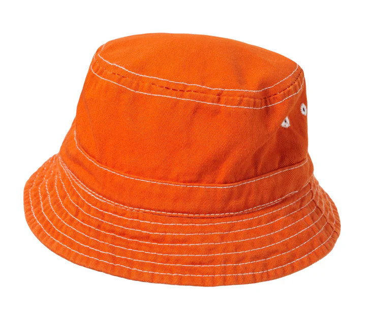 Boys and Girls 100% Cotton Twill UPF 50+ Wharf Hat | Orange (Dyed & Finished in USA*) - Drispect