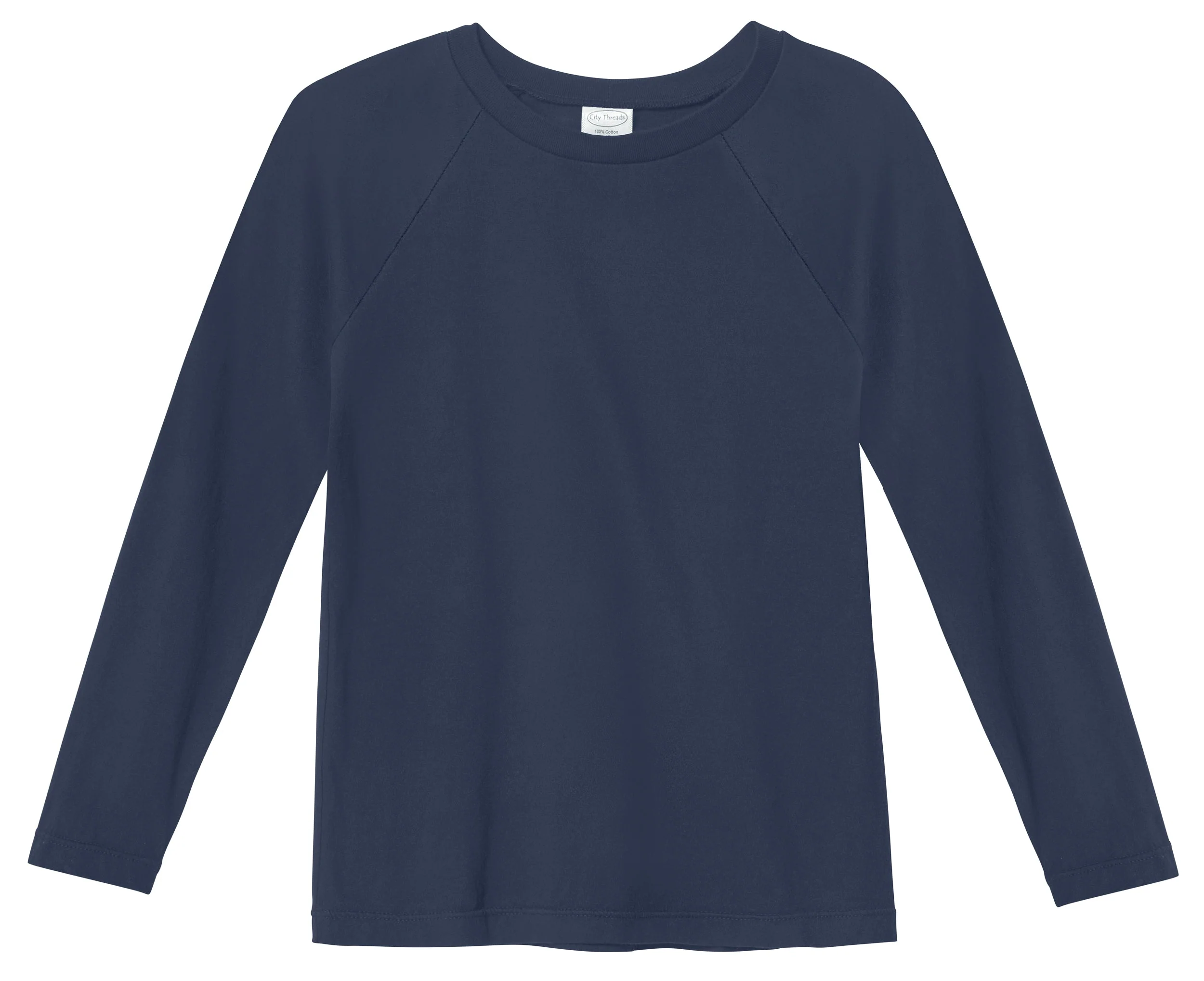 Boys Super-Soft 100% Organic Cotton Raglan Long Sleeve Tee | Midnight - Drispect