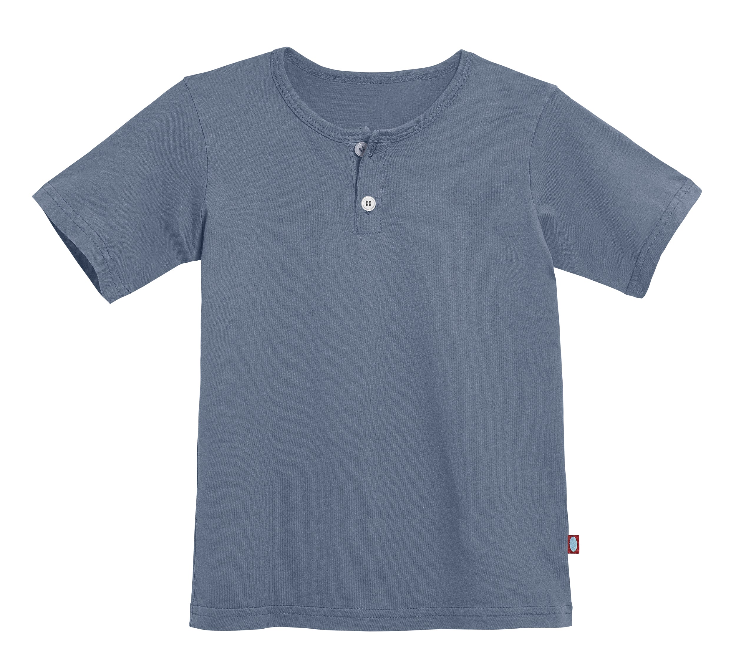 Boys Soft Organic Cotton Jersey Short Sleeve Henley Tee | Concrete - Drispect