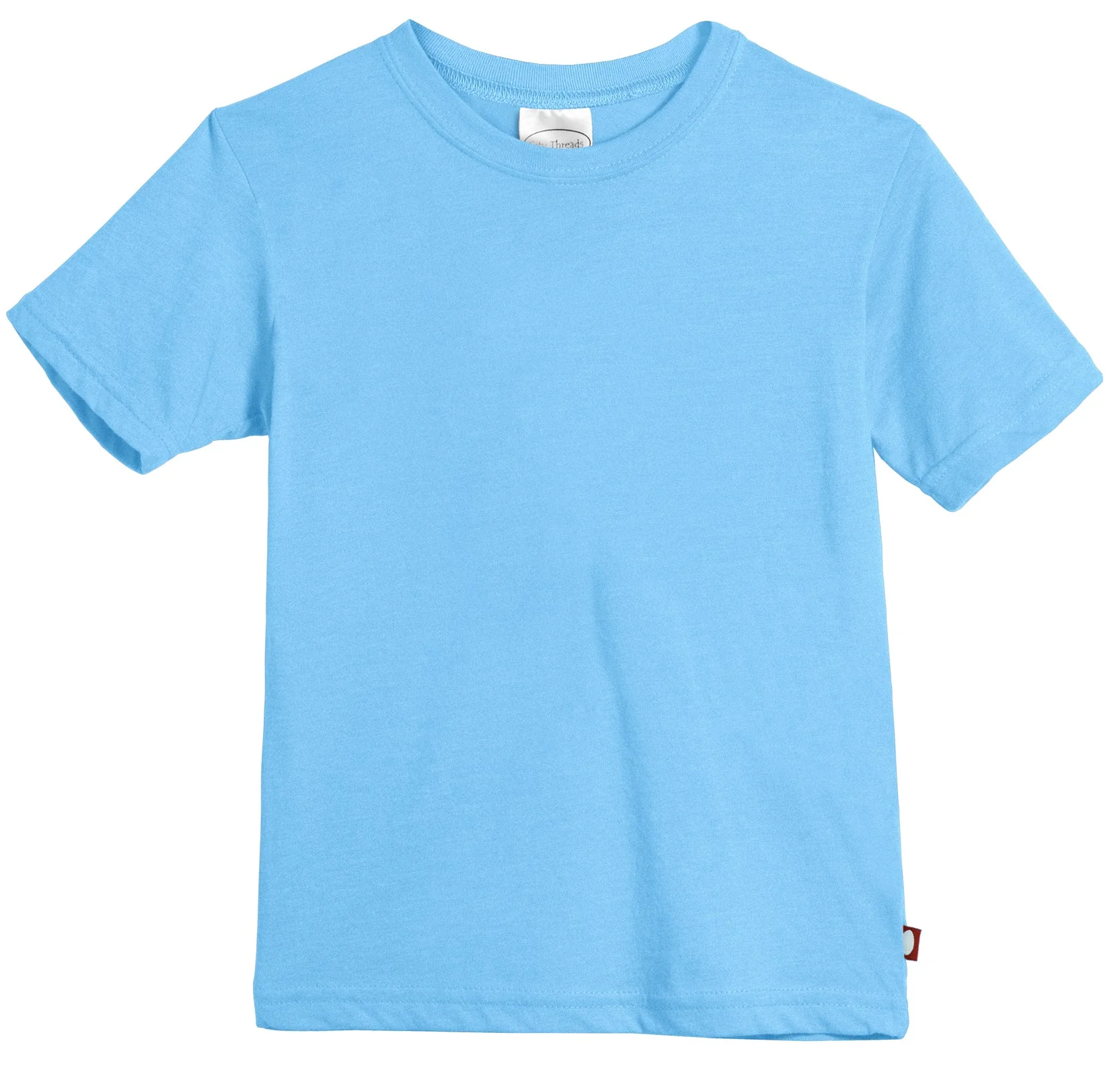 Boys Soft Cotton Jersey Short Sleeve Crew Tee | Bright Light Blue - Drispect
