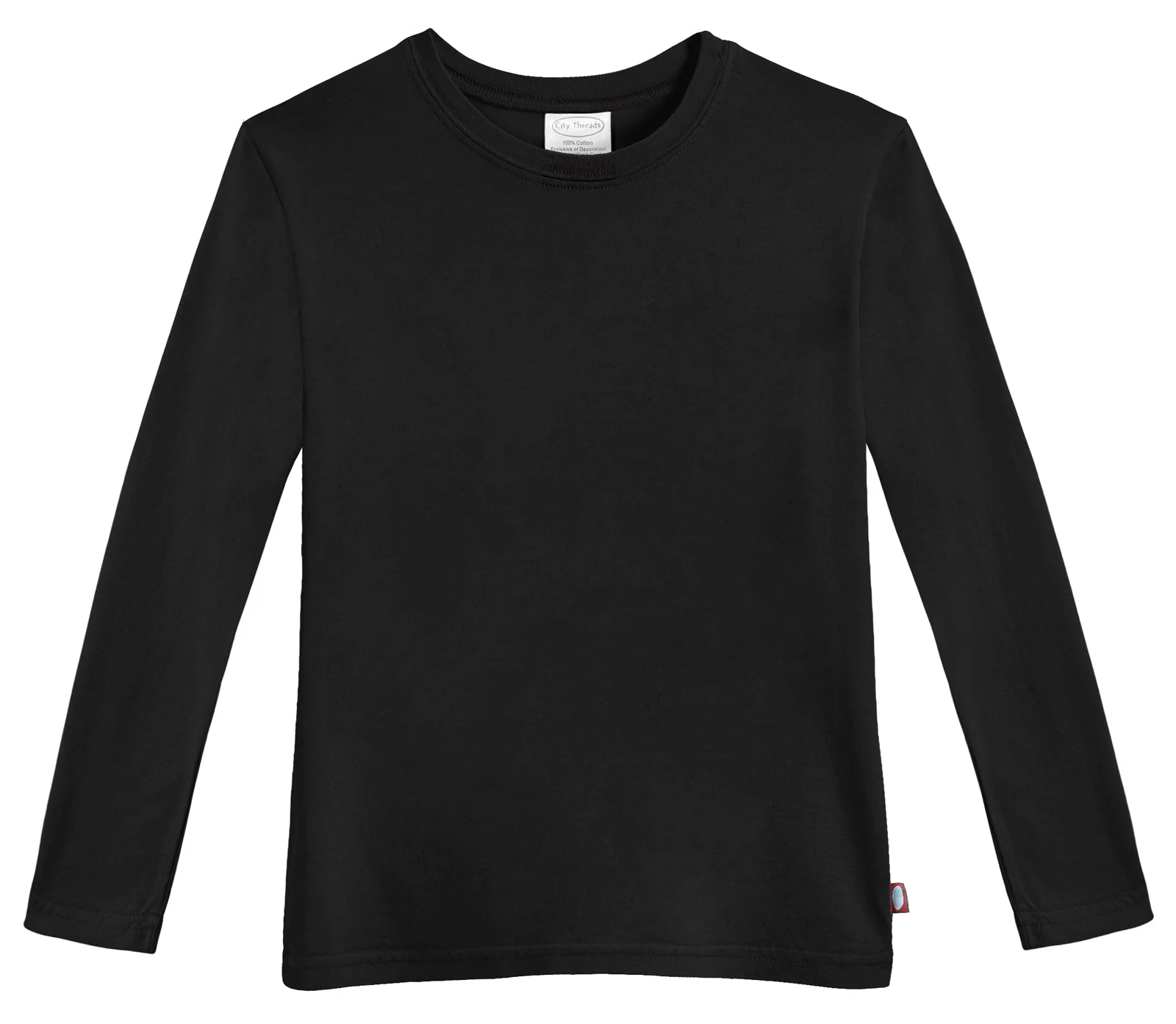 Boys Soft Cotton Jersey Long Sleeve Tee | Black - Drispect
