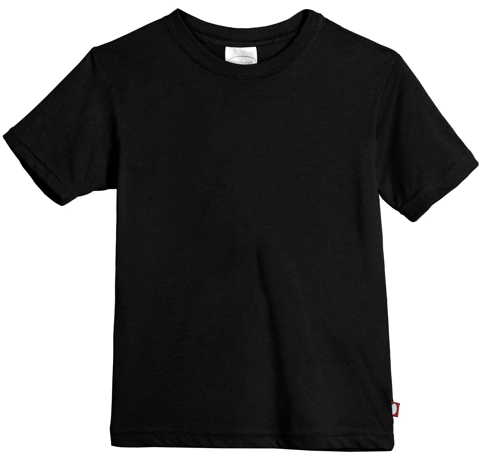 Boys Soft Cotton Jersey Short Sleeve Crew Tee | Black - Drispect