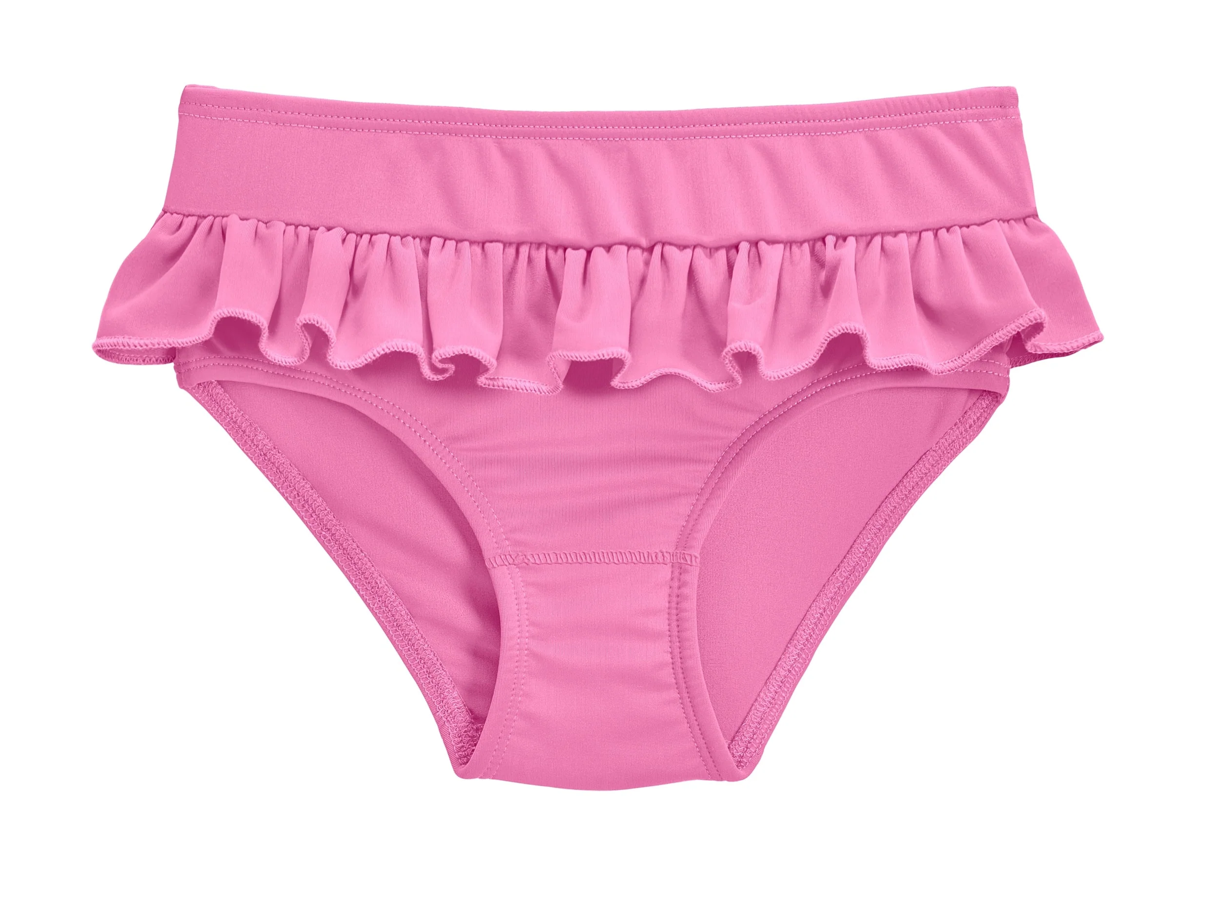 Girls UPF 50+ Ruffle Swim Briefs | Medium Pink - Drispect