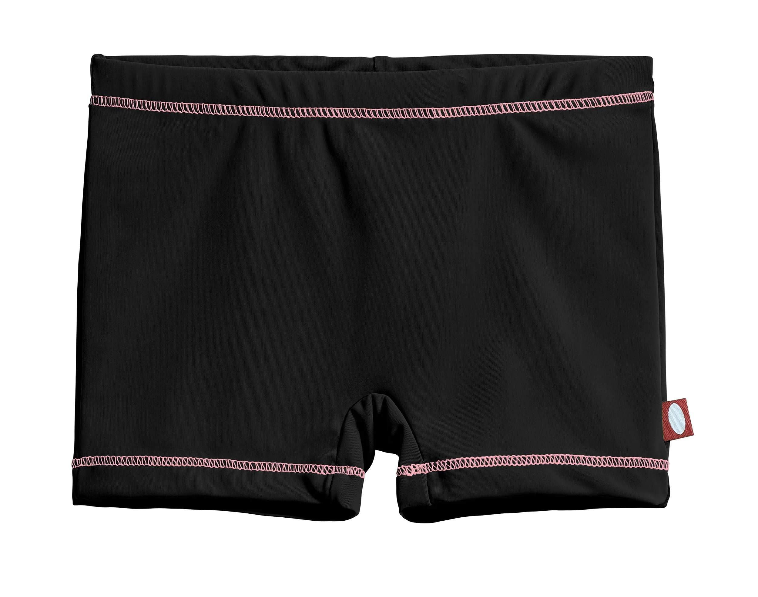 Girls UPF 50+ Swim Boy Shorts  | Black w. Bubblegum Stitch - Drispect