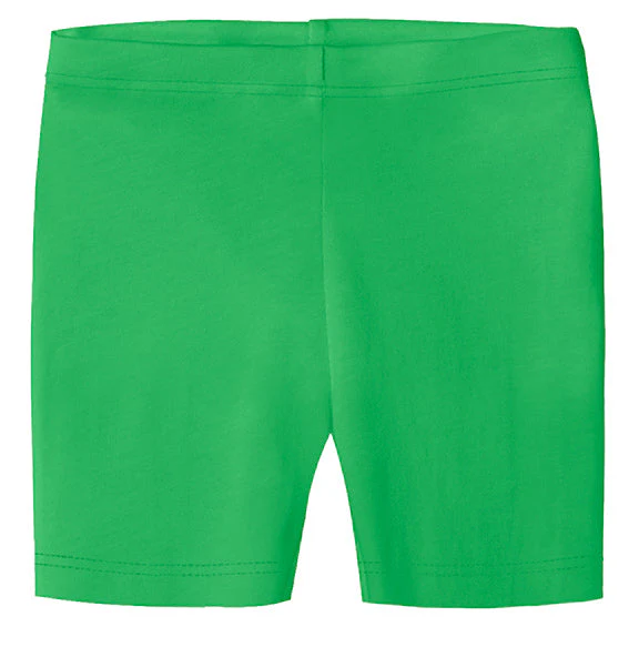 Girls Soft 100% Cotton Bike Shorts | Elf Green - Drispect