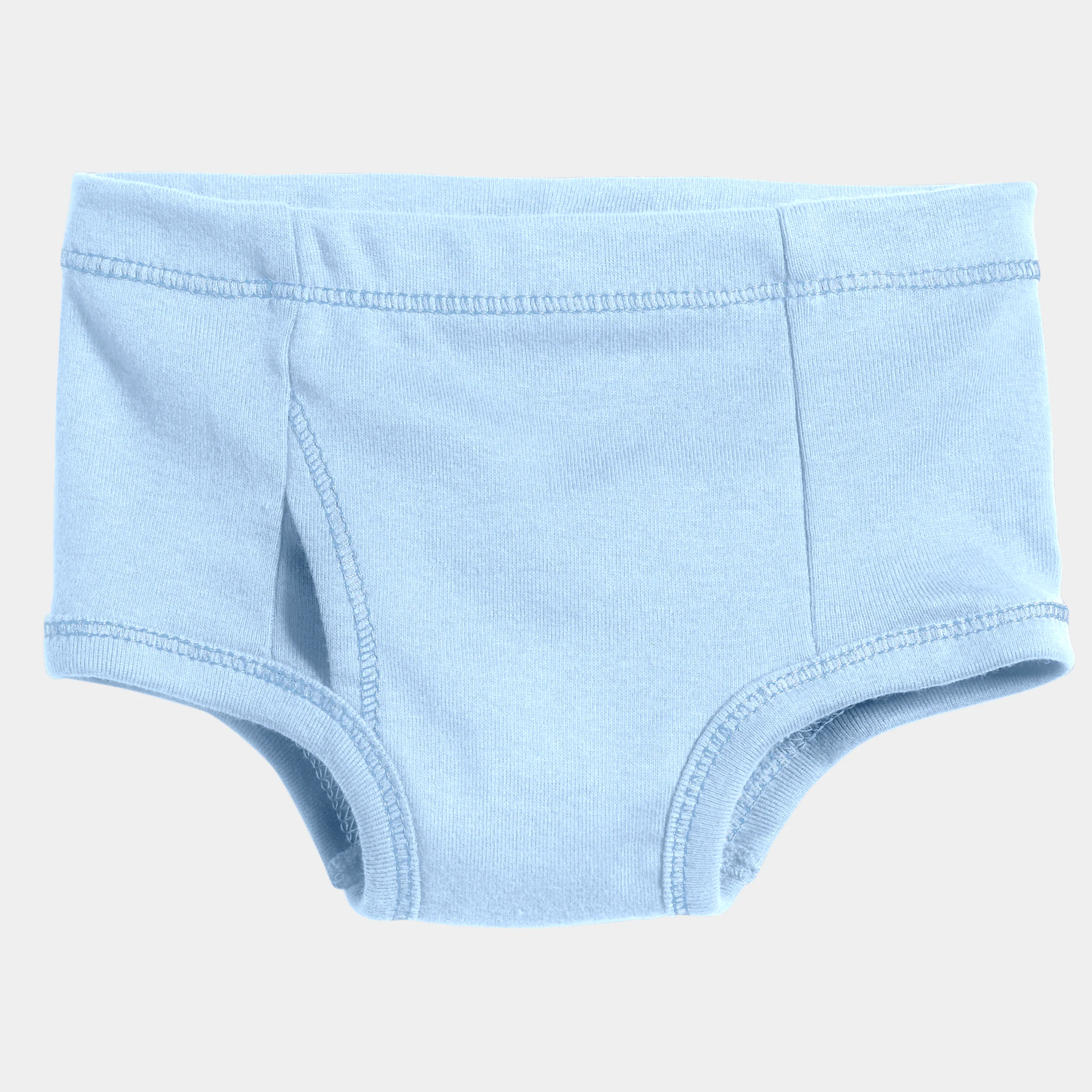 Boys Soft-Cotton Briefs | Bright Light Blue w-Matching-Stitch - Drispect