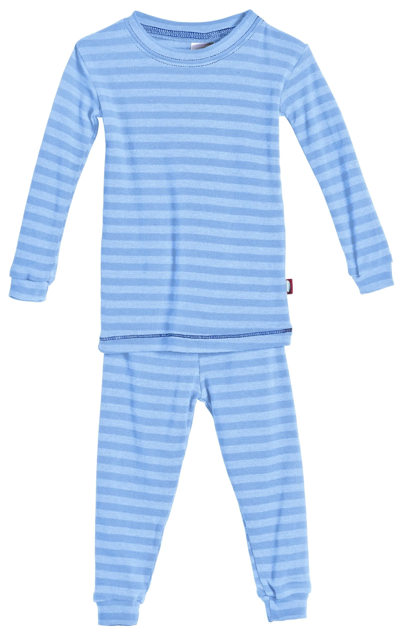 Boys and Girls Striped Pajama Set | Bright Light Blue - Drispect
