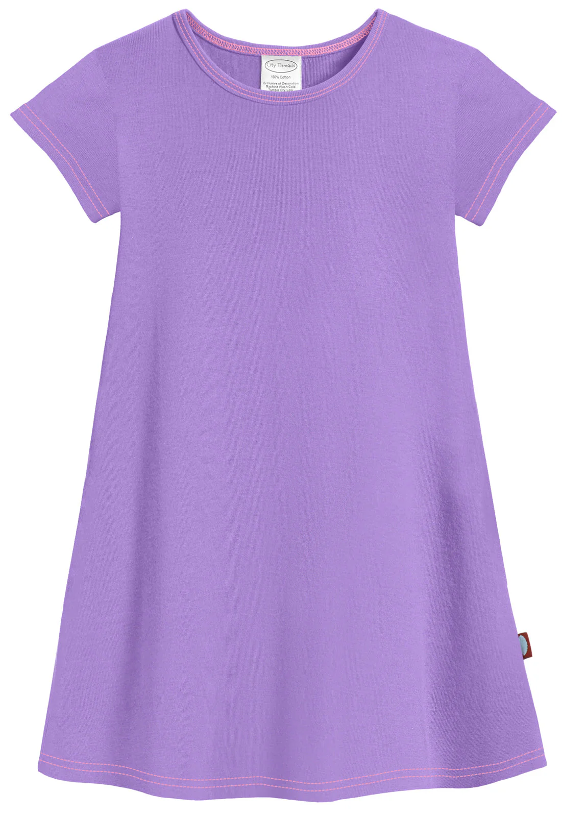 Girls Soft Cotton Jersey Cap Sleeve Dress | Deep Purple - Drispect