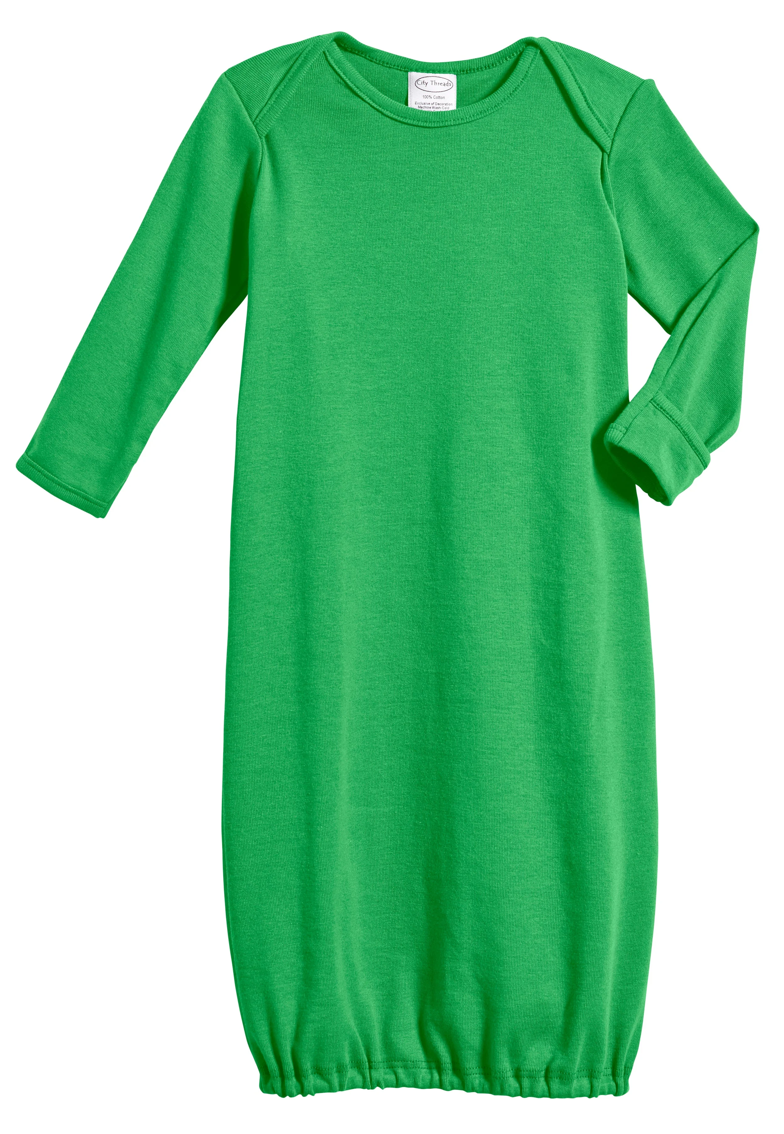 Super-Soft Organic Cotton Baby Rib Gown | Elf Green - Drispect