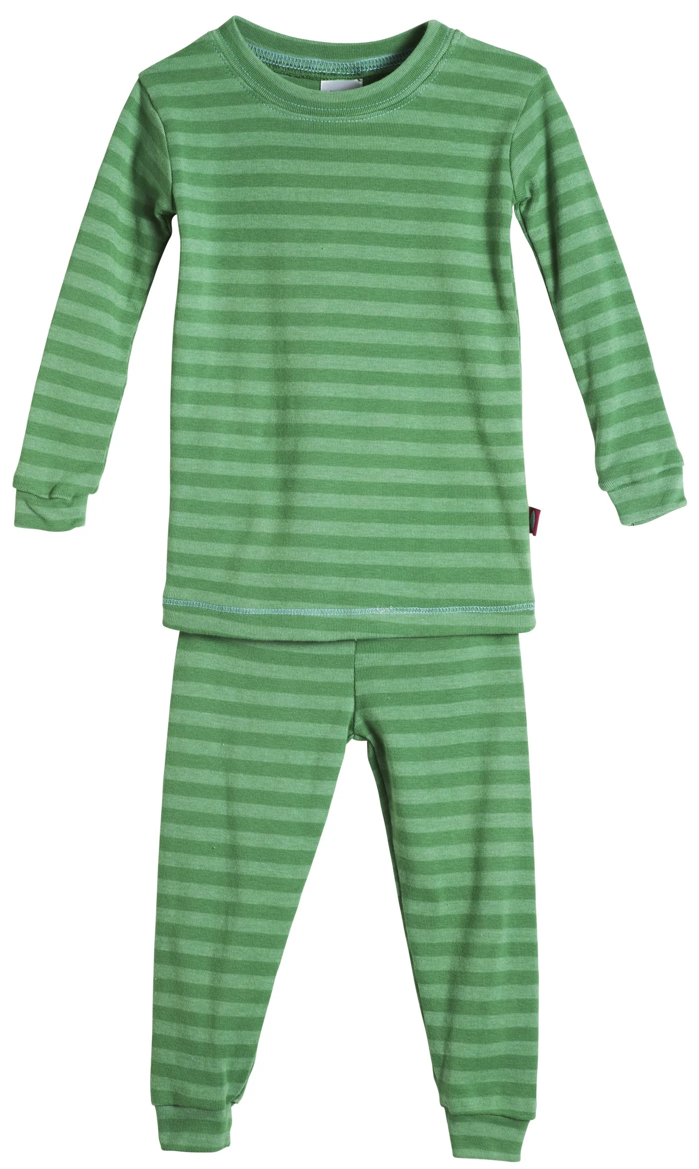 Boys and Girls Striped Pajama Set | Elf Green - Drispect